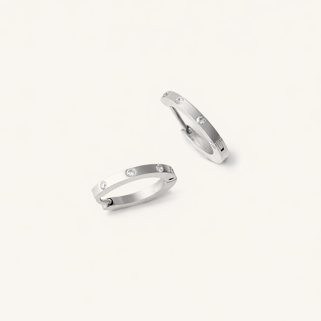 Nikki Smith Designs Skinny Corinne Huggies- Silver