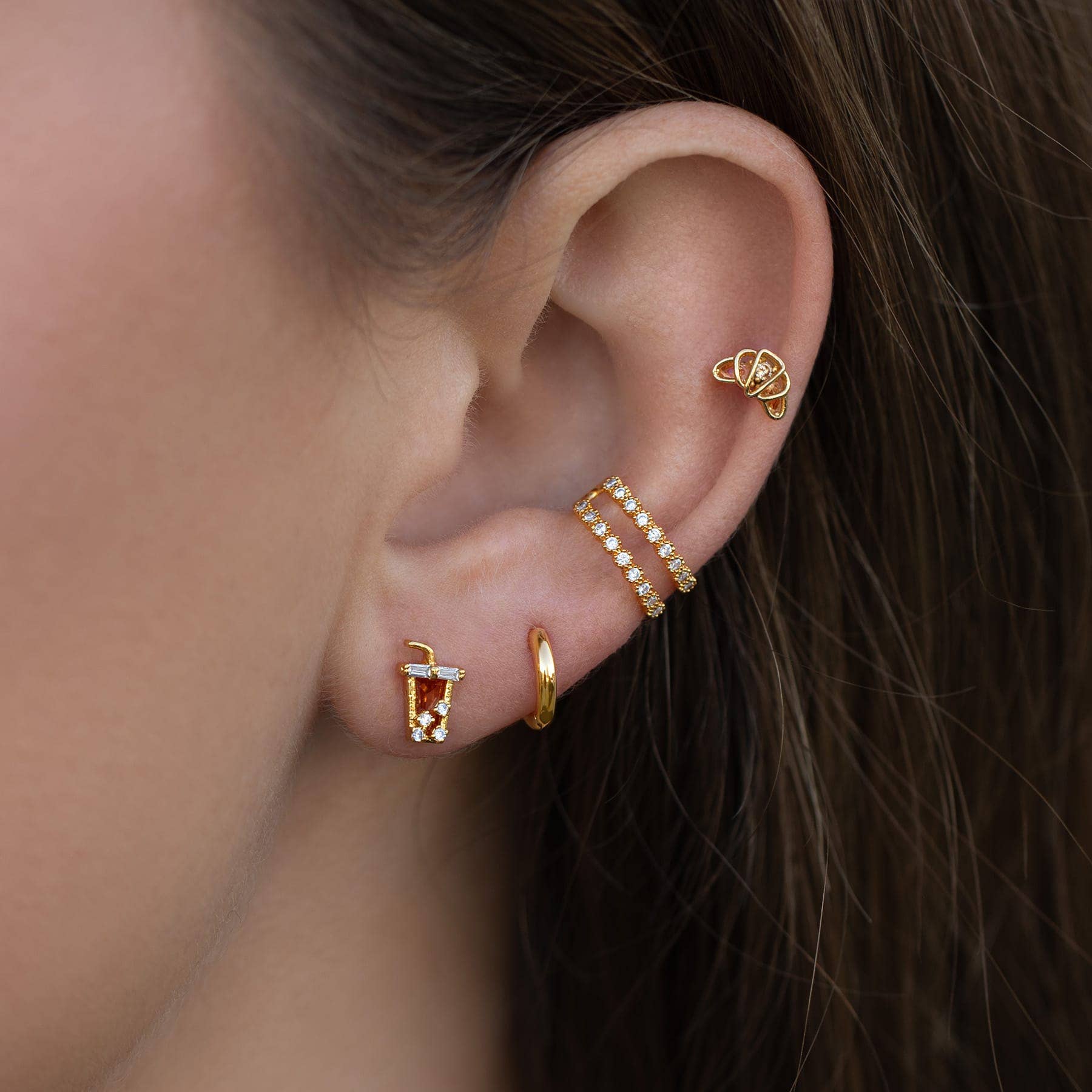 Girls Crew Iced Coffee Studs