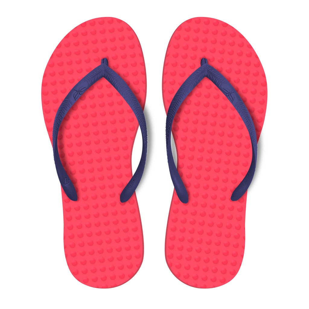 Green Sustainable Flip Flops Watermelon with Purple Straps