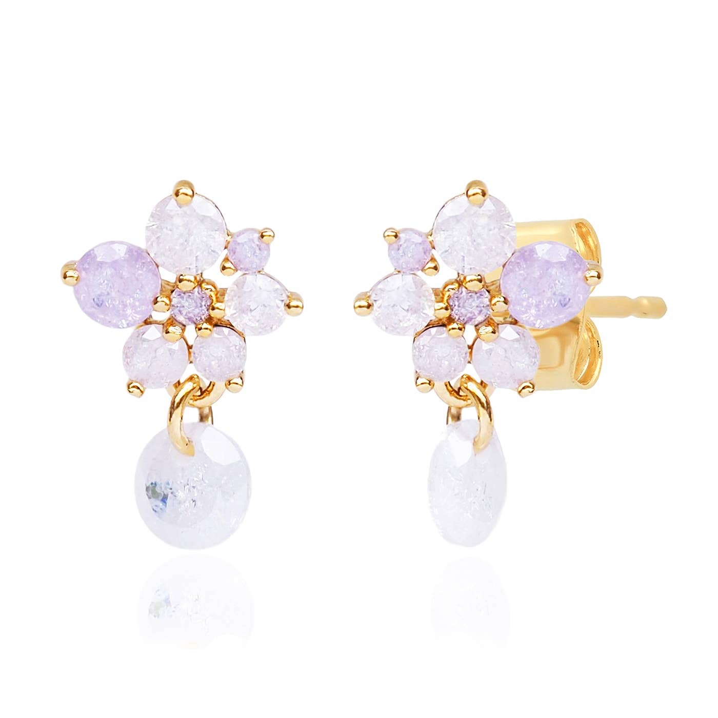 Tai Lavendar Ombre Flower Studs JUE-08