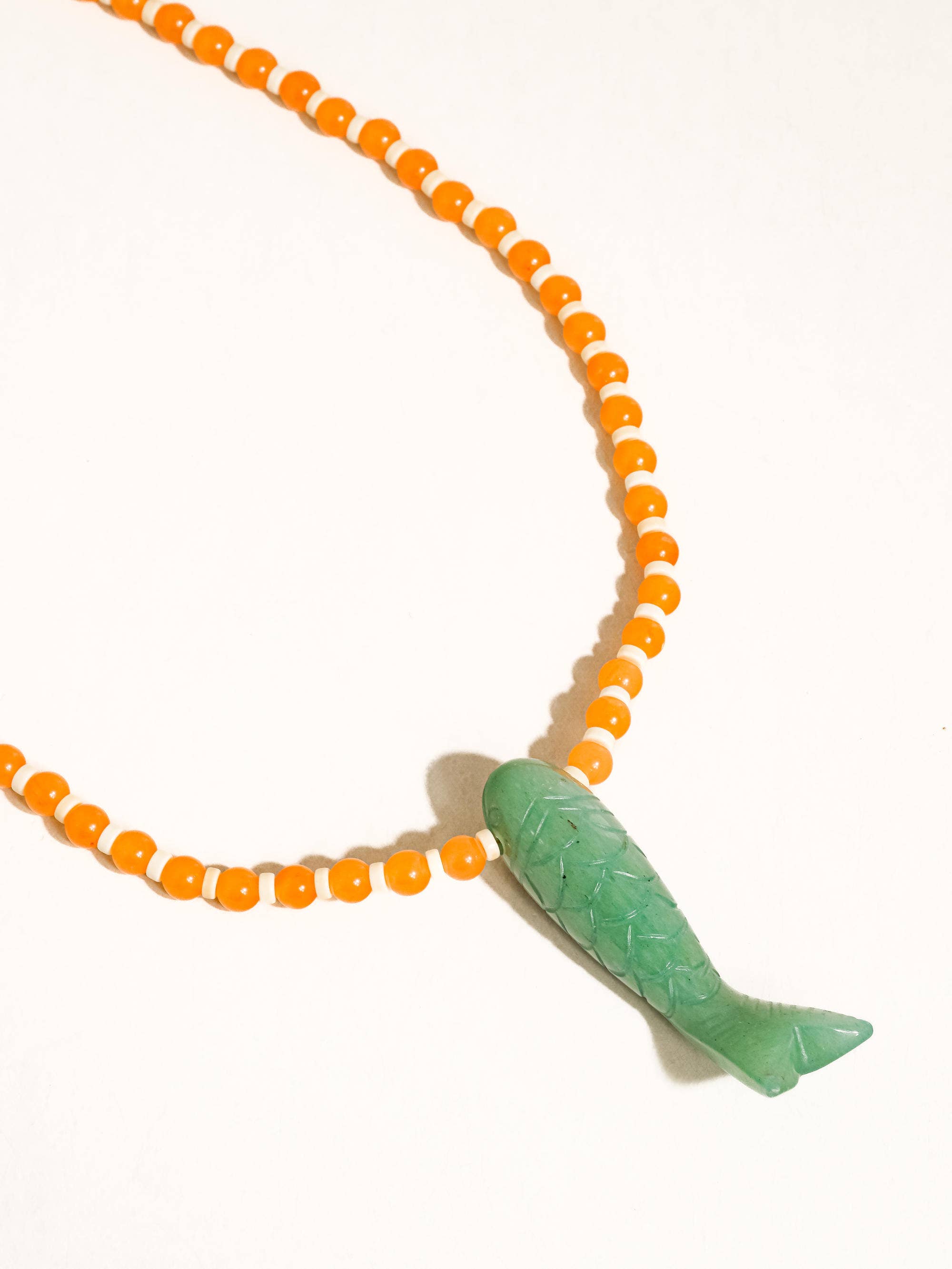 Flânerie Nicolette 18K Gold Vintage Beaded Fish Necklace