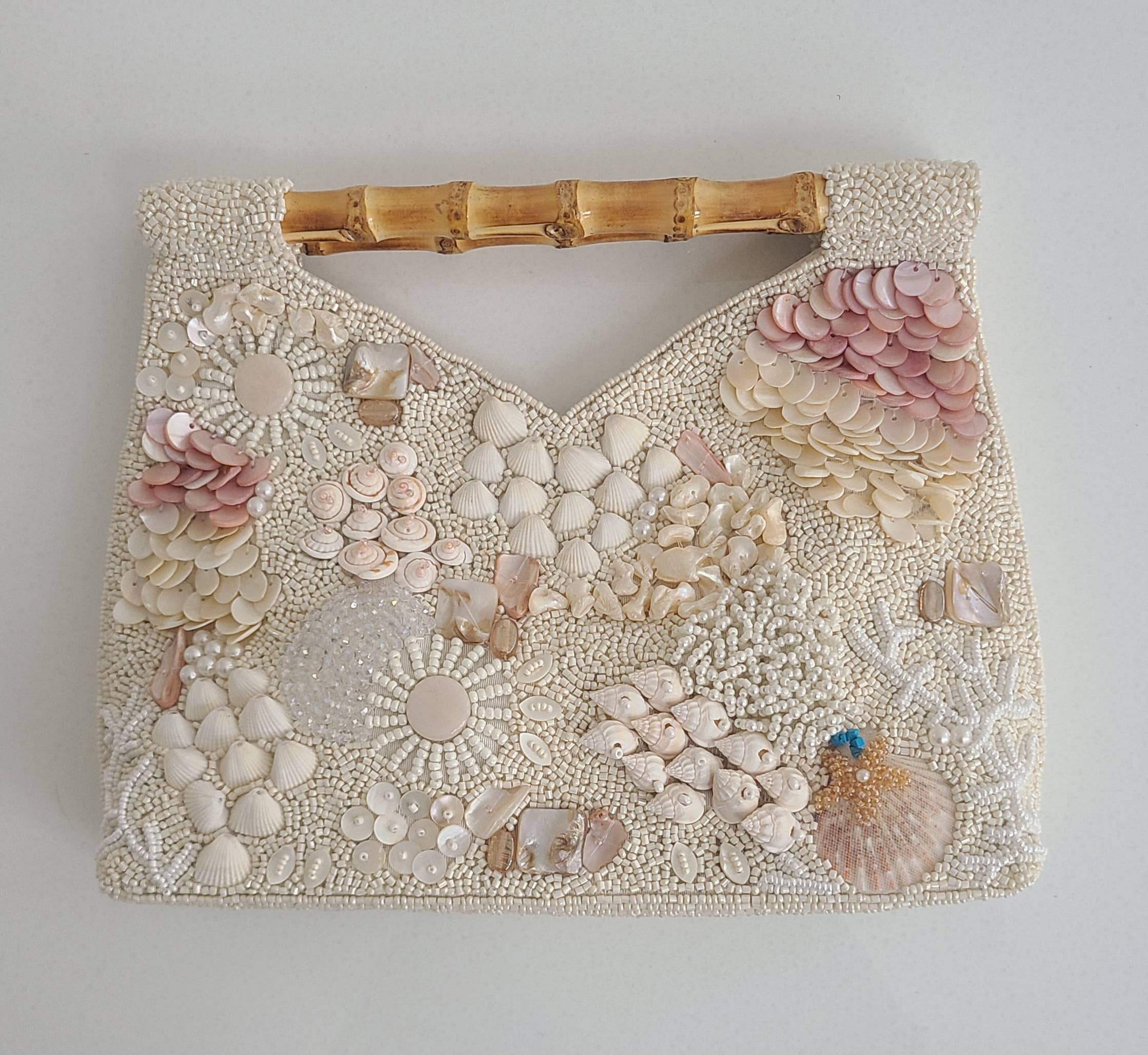 Tiana NY Seaside Beaded Bamboo Cutout Bag BH-1901