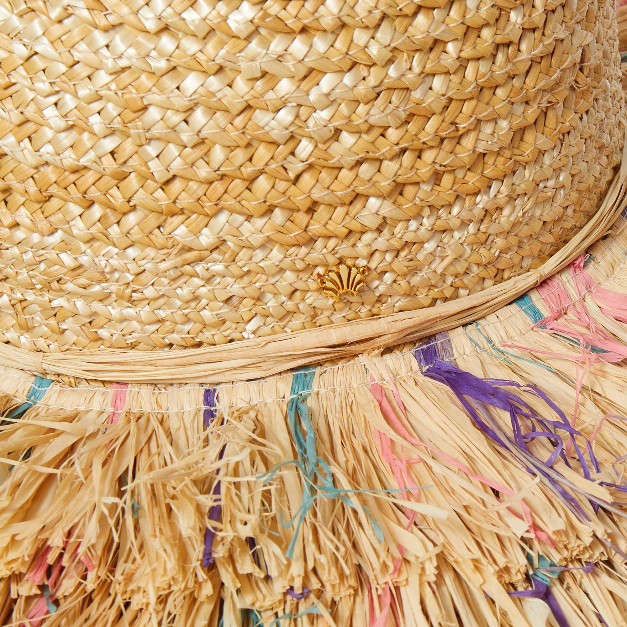 Lele Sadoughi Desert Sunset Fringe Straw Hat