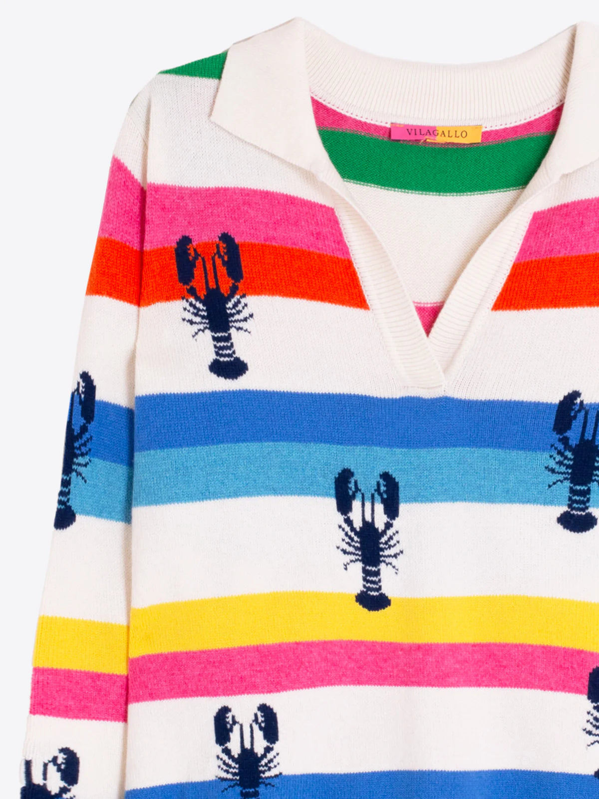 Vilagallo Multi Stripe Lobster Sweater 33626