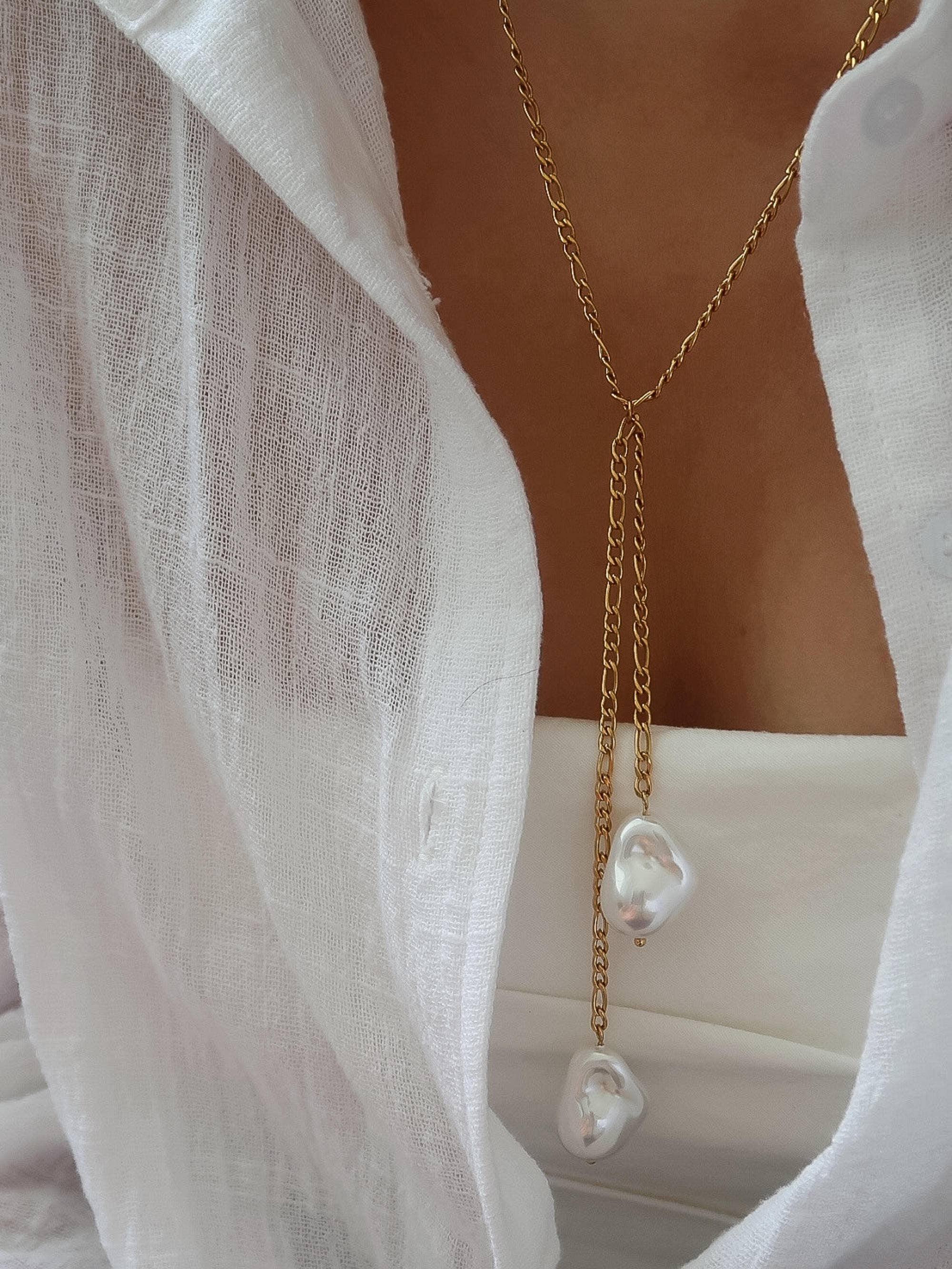 Flânerie Trévia 18K Gold Non-Tarnish Baroque Pearl Necklace