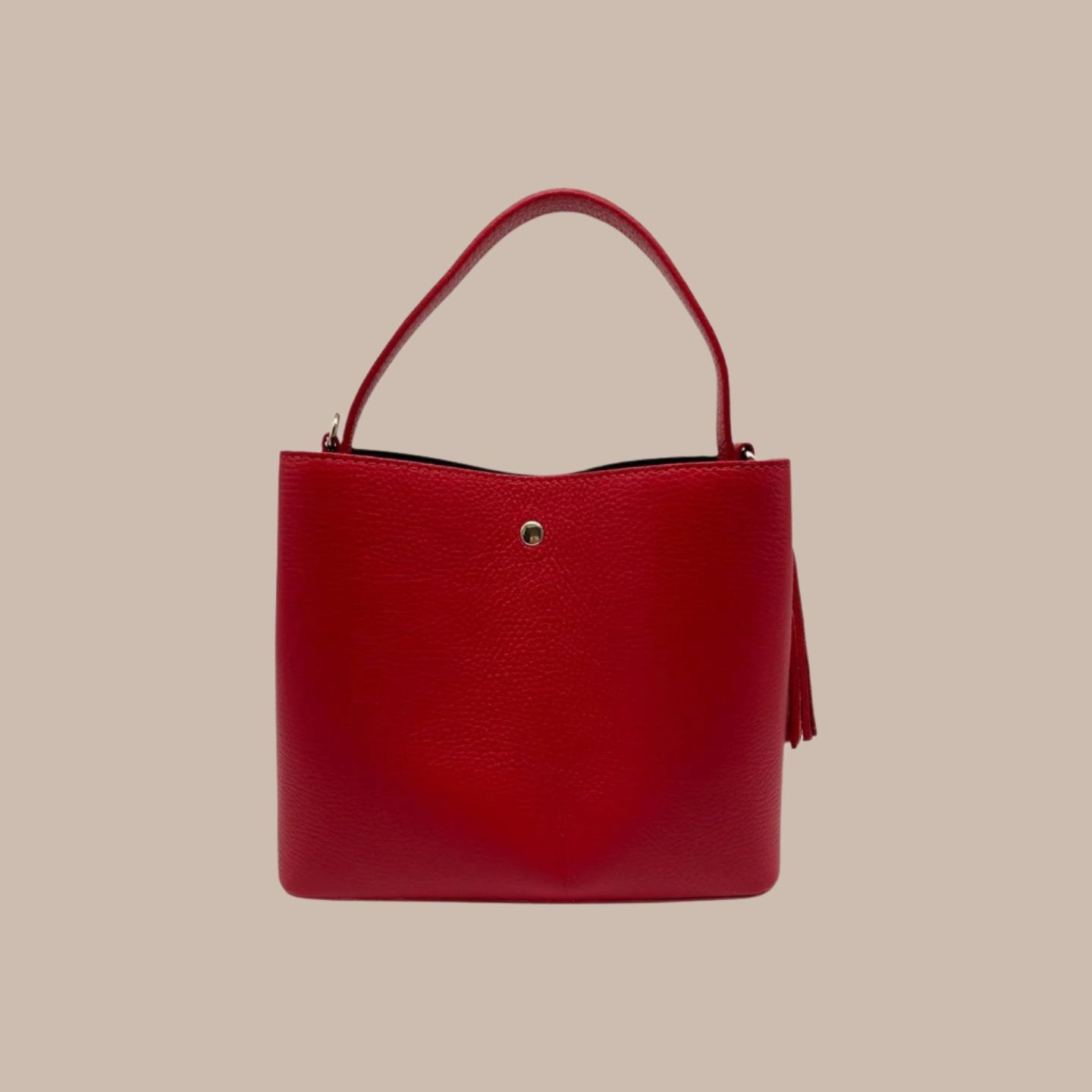 European Leather Collection Eloise Red Grained Leather Bag