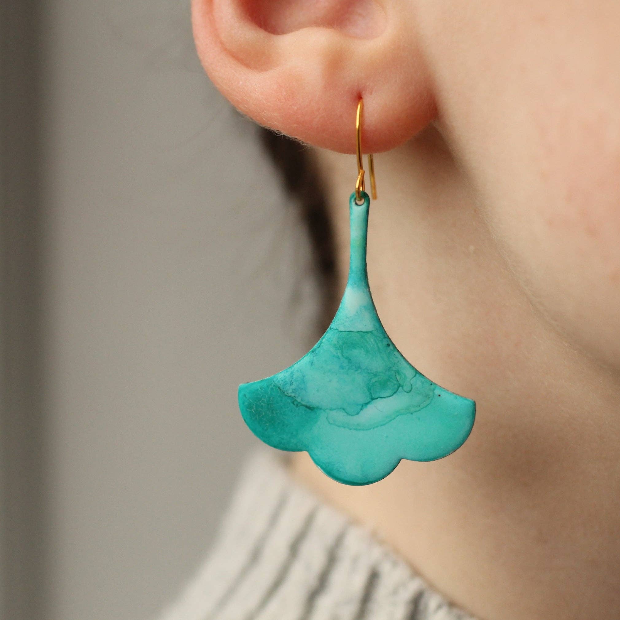 Silk Purse, Sow’s Ear Verdigris Turquoise Drop Earrings