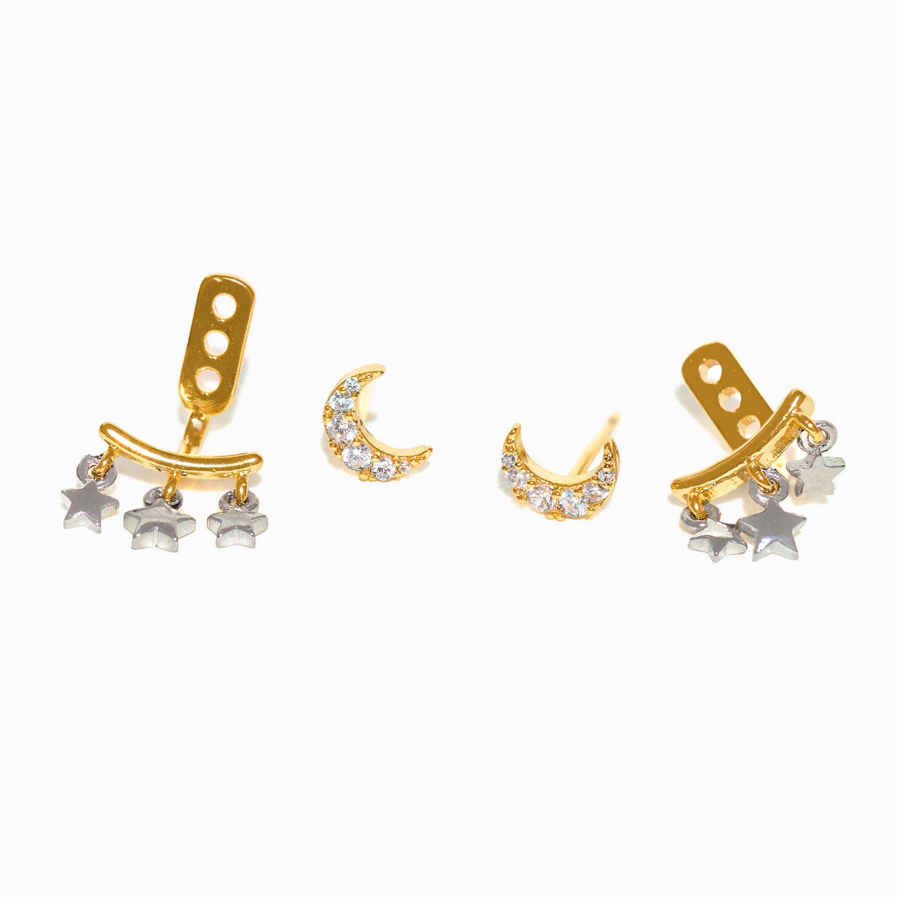 Girls Crew Moonstruck Two Tone Ear Jacket Earrings