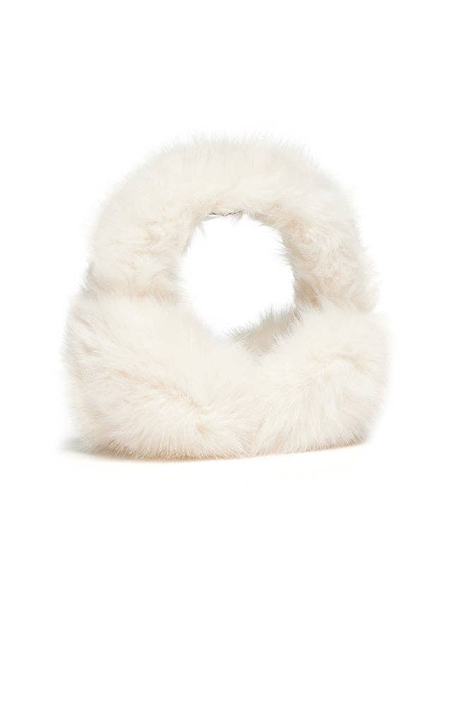 Jocelyn The Faux Fur Long Hair Earmuffs Ivory