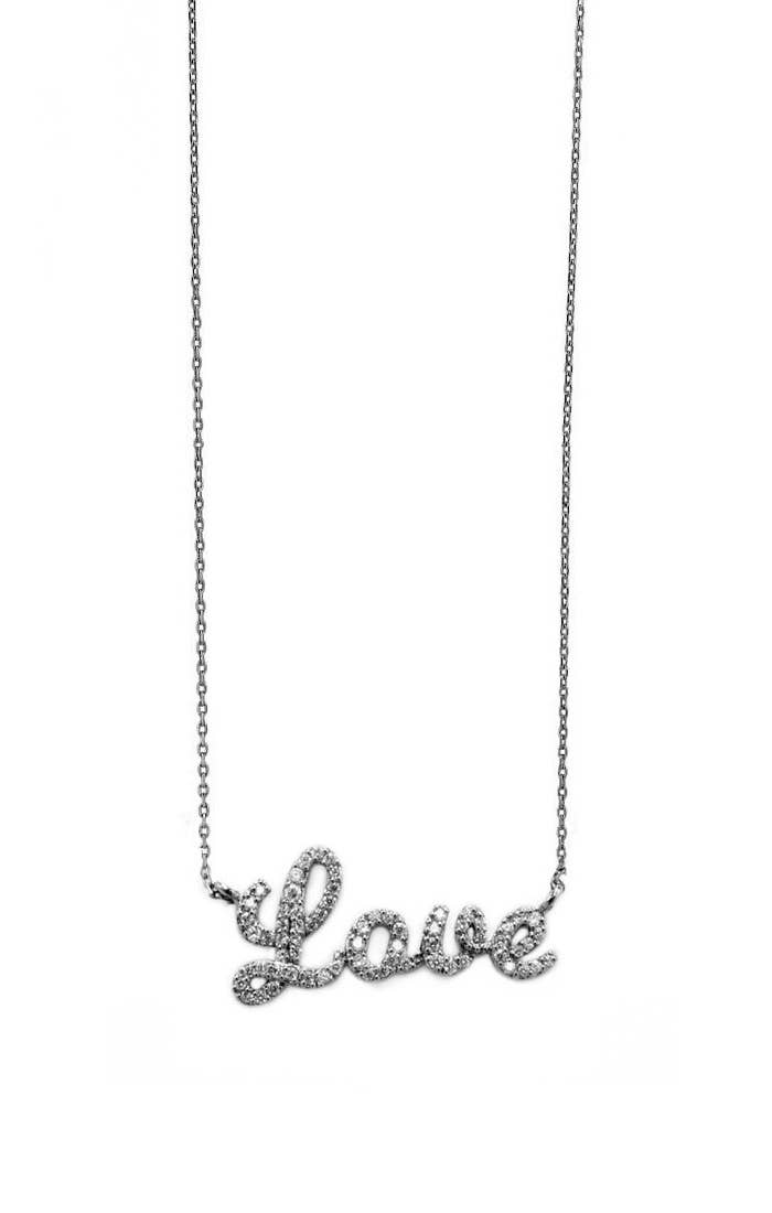 Pave Medium Love Necklace TN-94