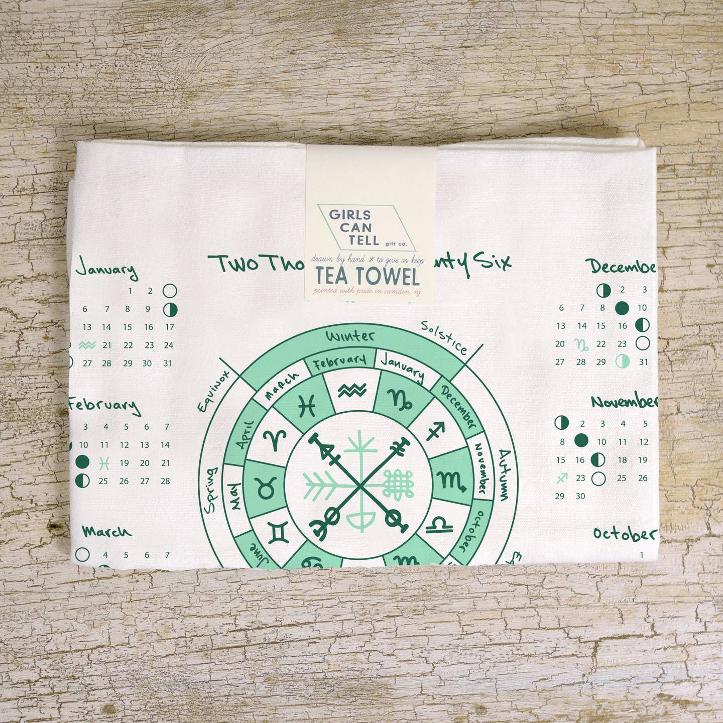 Girls Can Tell 2026 Lunar Calendar Tea Towel