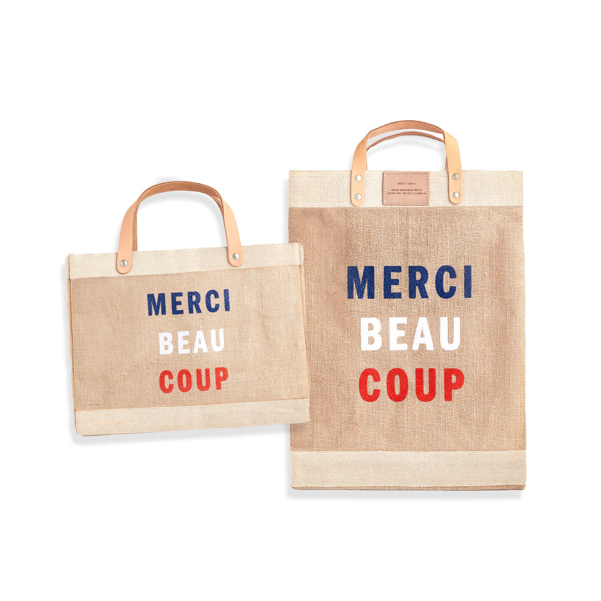 Apolis Petite Market Bag in Natural for Clare V. “Merci Beau Coup”