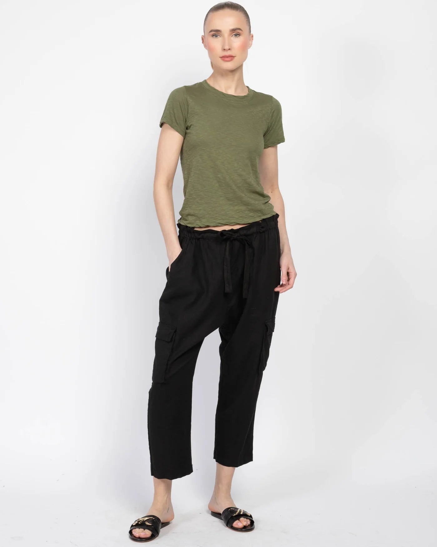 Stateside Linen Paperbag Cargo Pant 5416