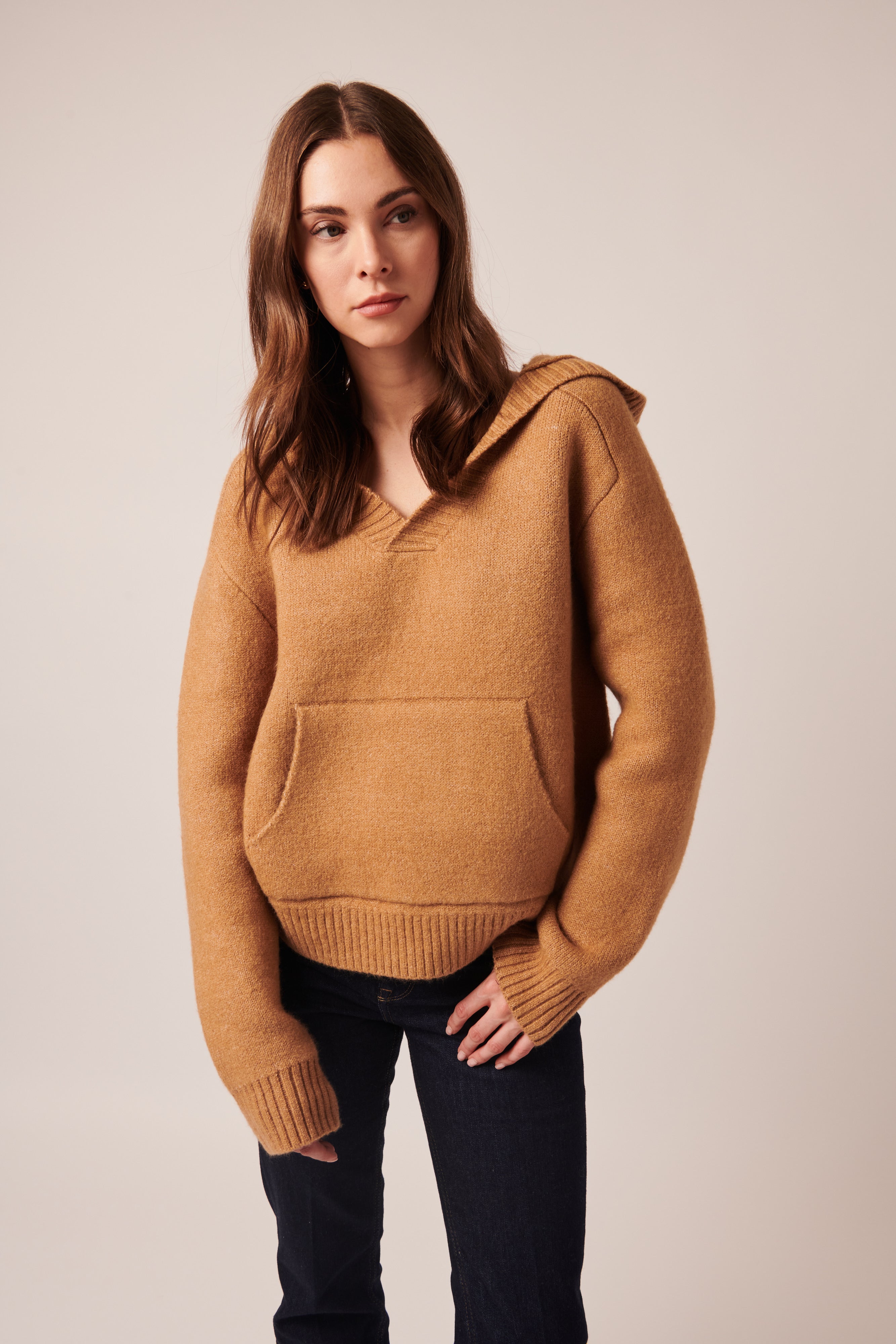 Line the Label Deim Hooded Sweater