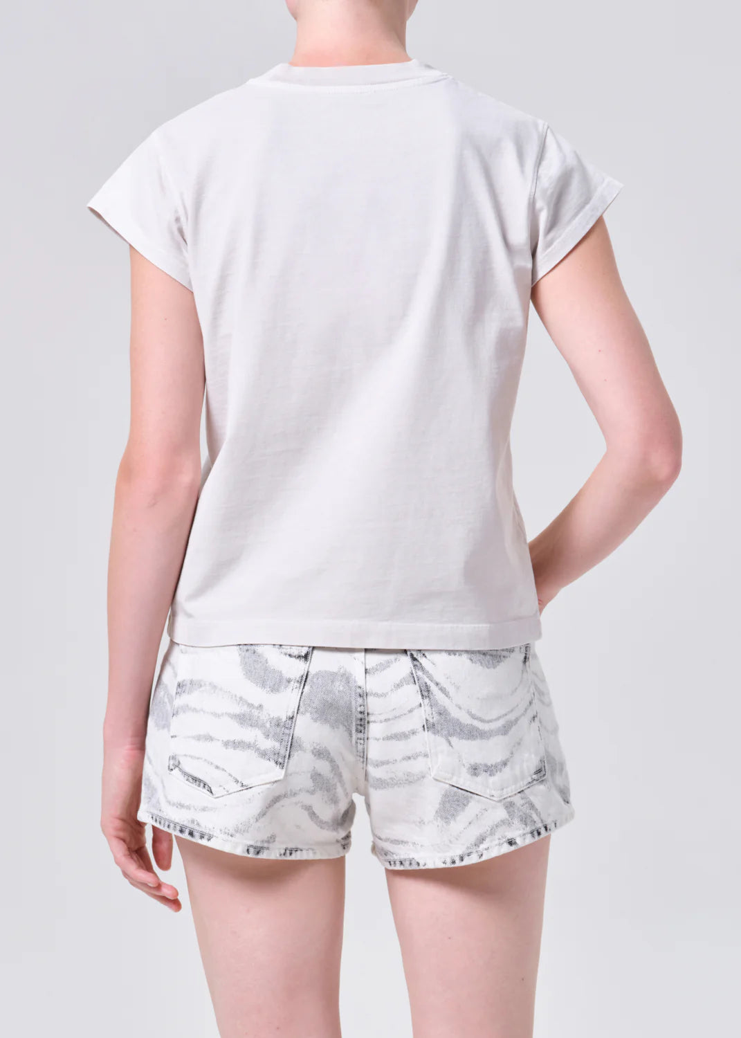 AGolde Bryce Cap Sleeve Tee Bone A7425-1521