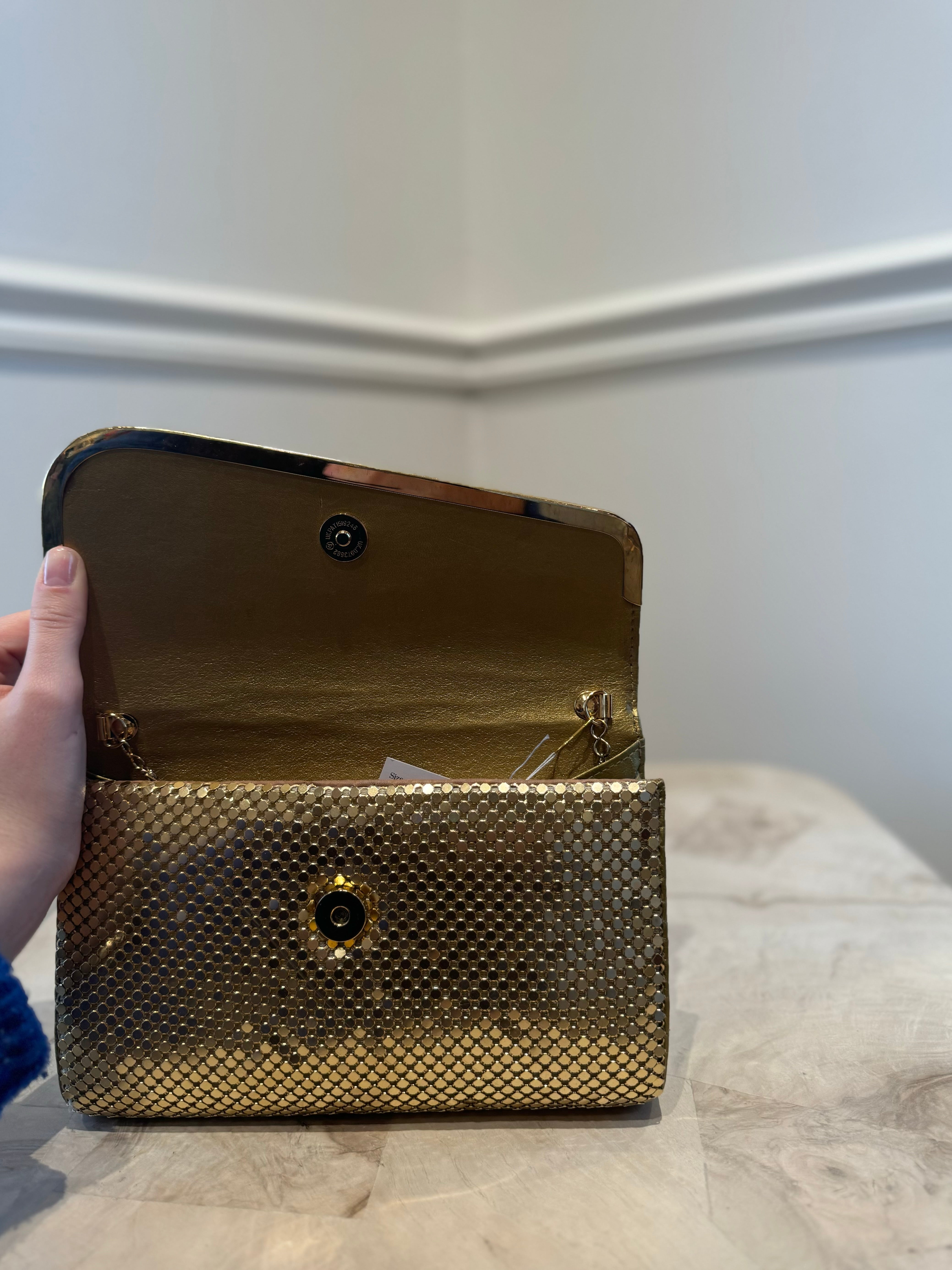 Paris Flea Market #91 Gold Clutch/Crossbody