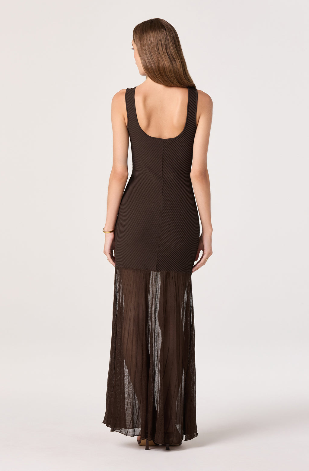 ASTR Glena Ribbed Knit Drop Waist Maxi Dress