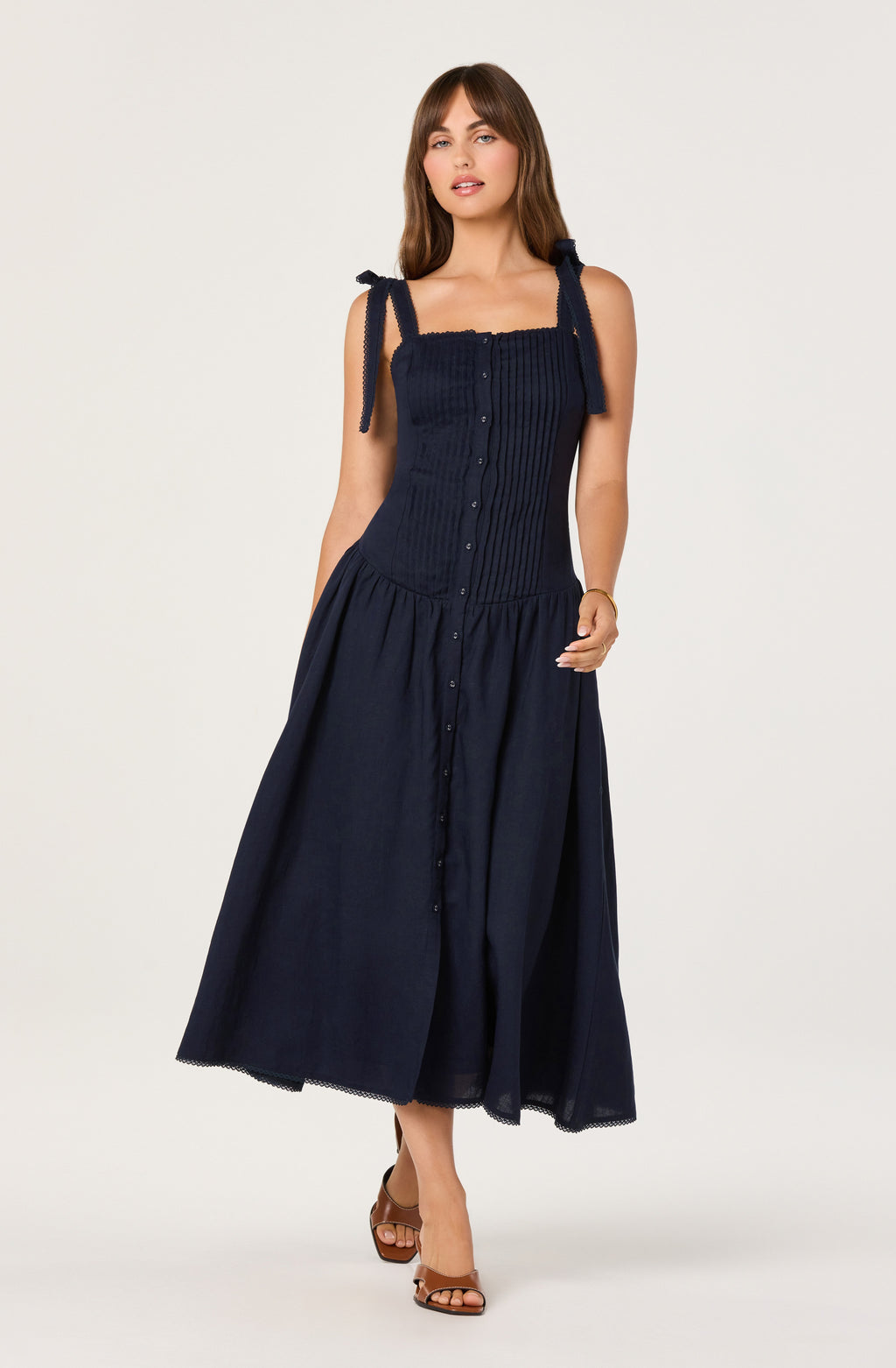 ASTR Marie Drop Waist Midi Dress