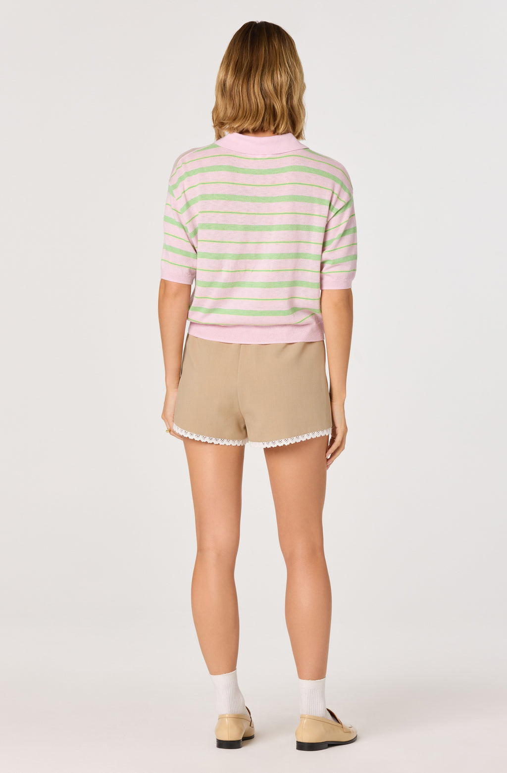 ASTR Scottie Striped Knit Polo Sweater