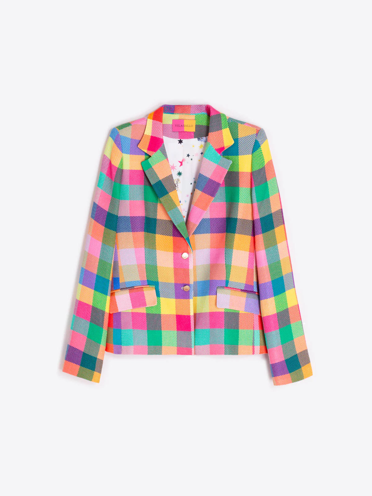 Vilagallo Multi Colored Plaid Jacket 33556