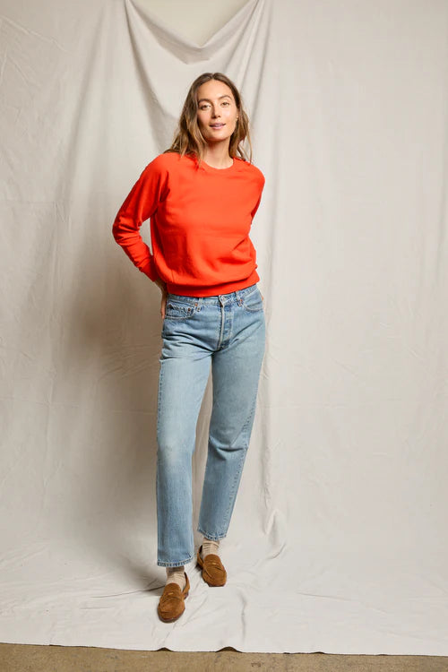 Perfect White Tee Alexi French Terry Raglan Crew Sweatshirt