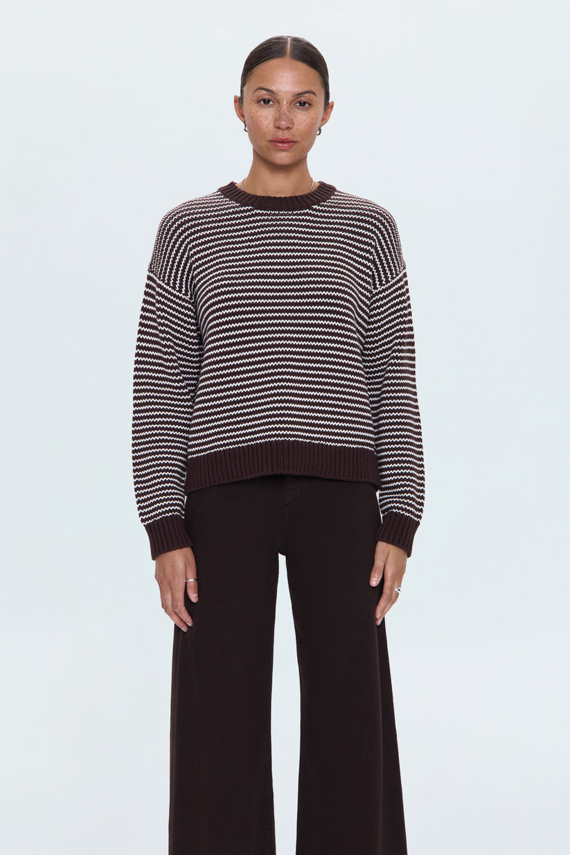 Pistola Aura Relaxed Crew Neck Sweater - Mocha