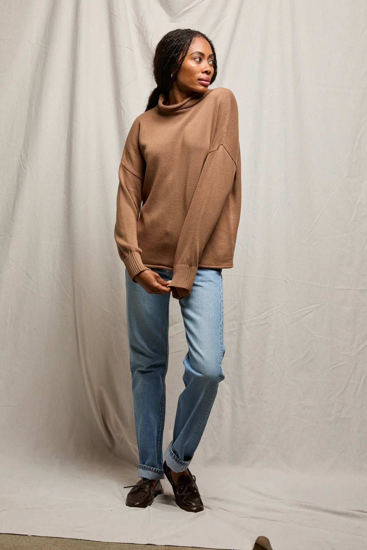 Perfect White Tee Avery Mock Neck Sweater