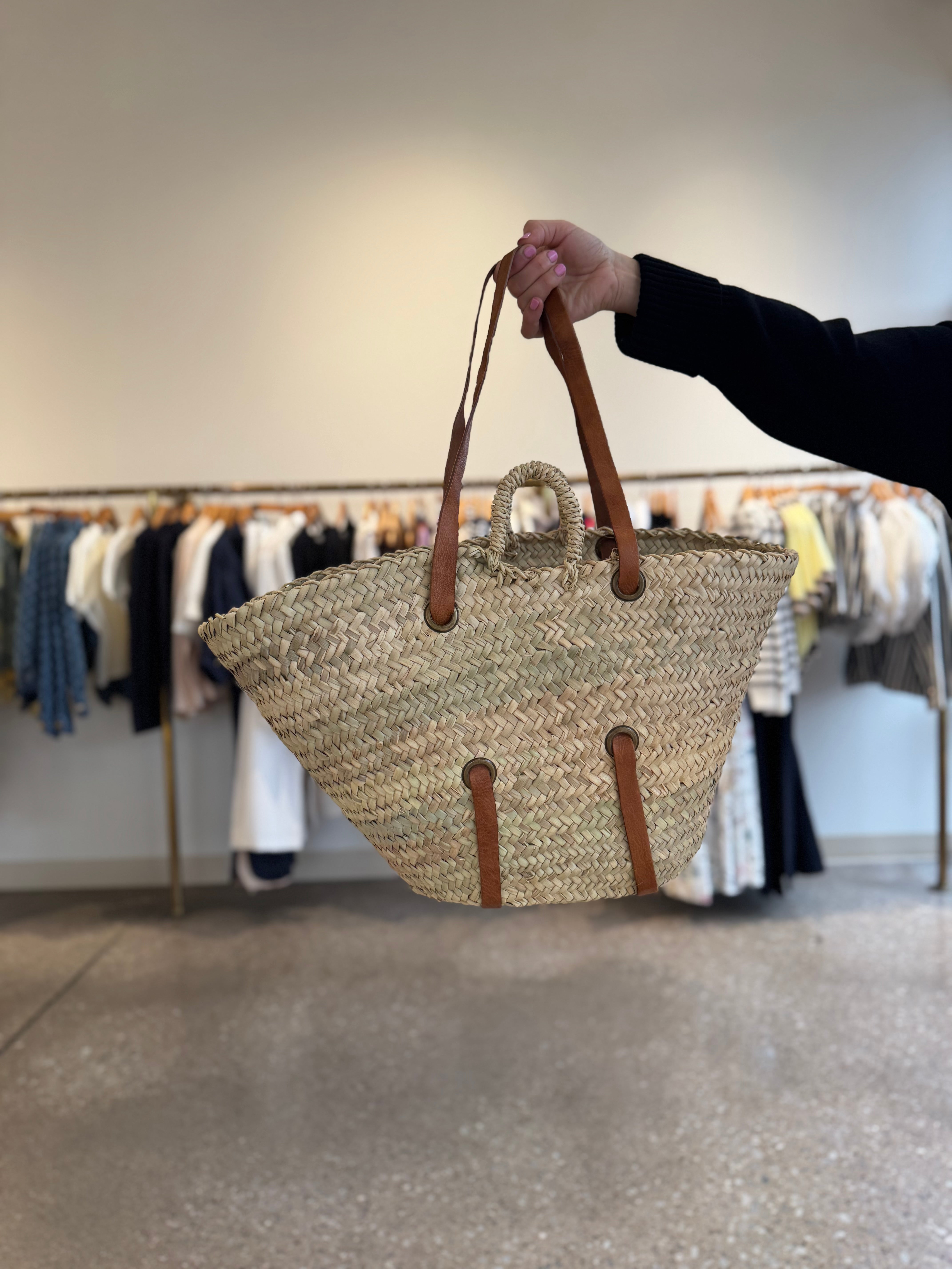 French Market Boho Beach Shopper with Leather Straps #16