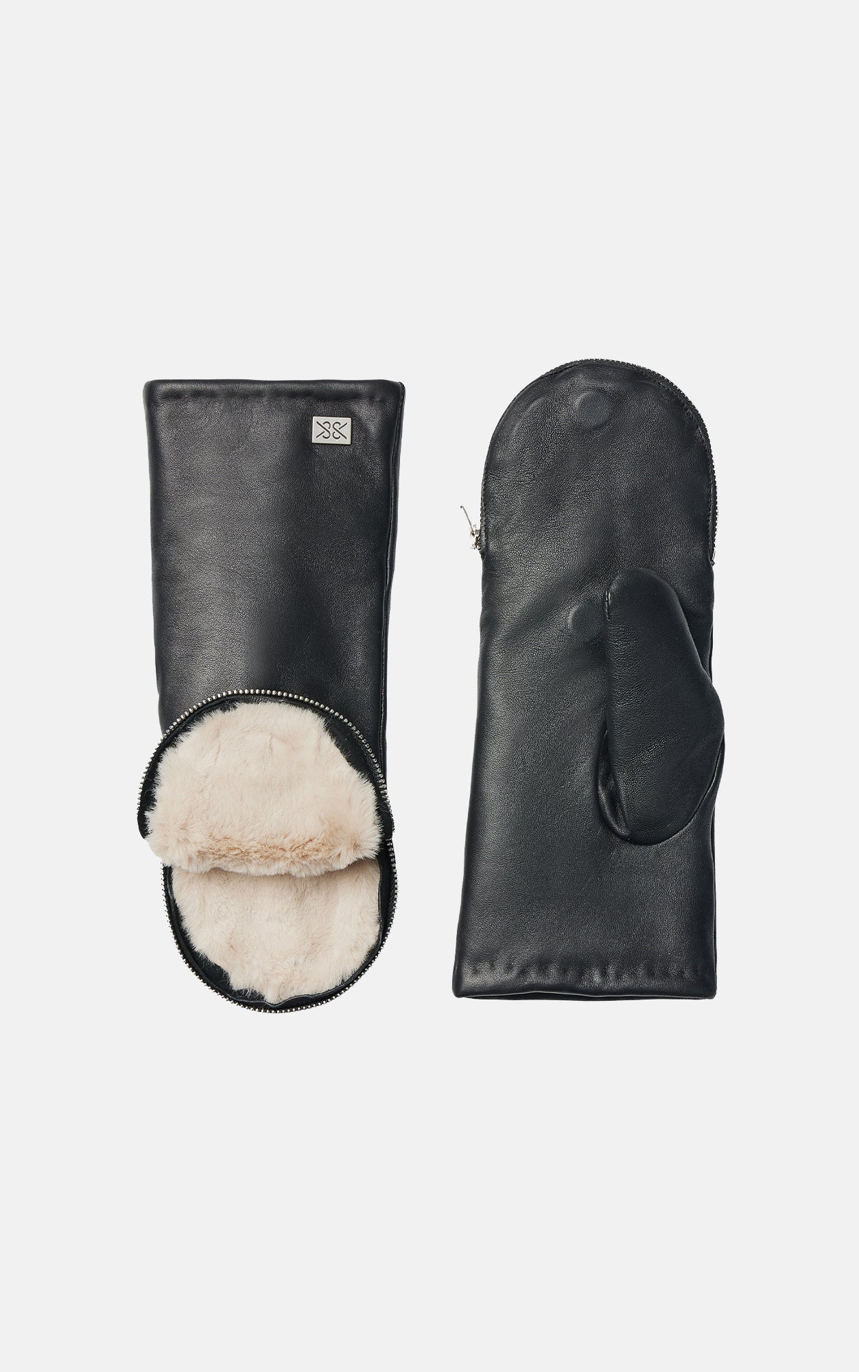 Soia & Kyo Betrice Faux Fur Lined Leather Mittens