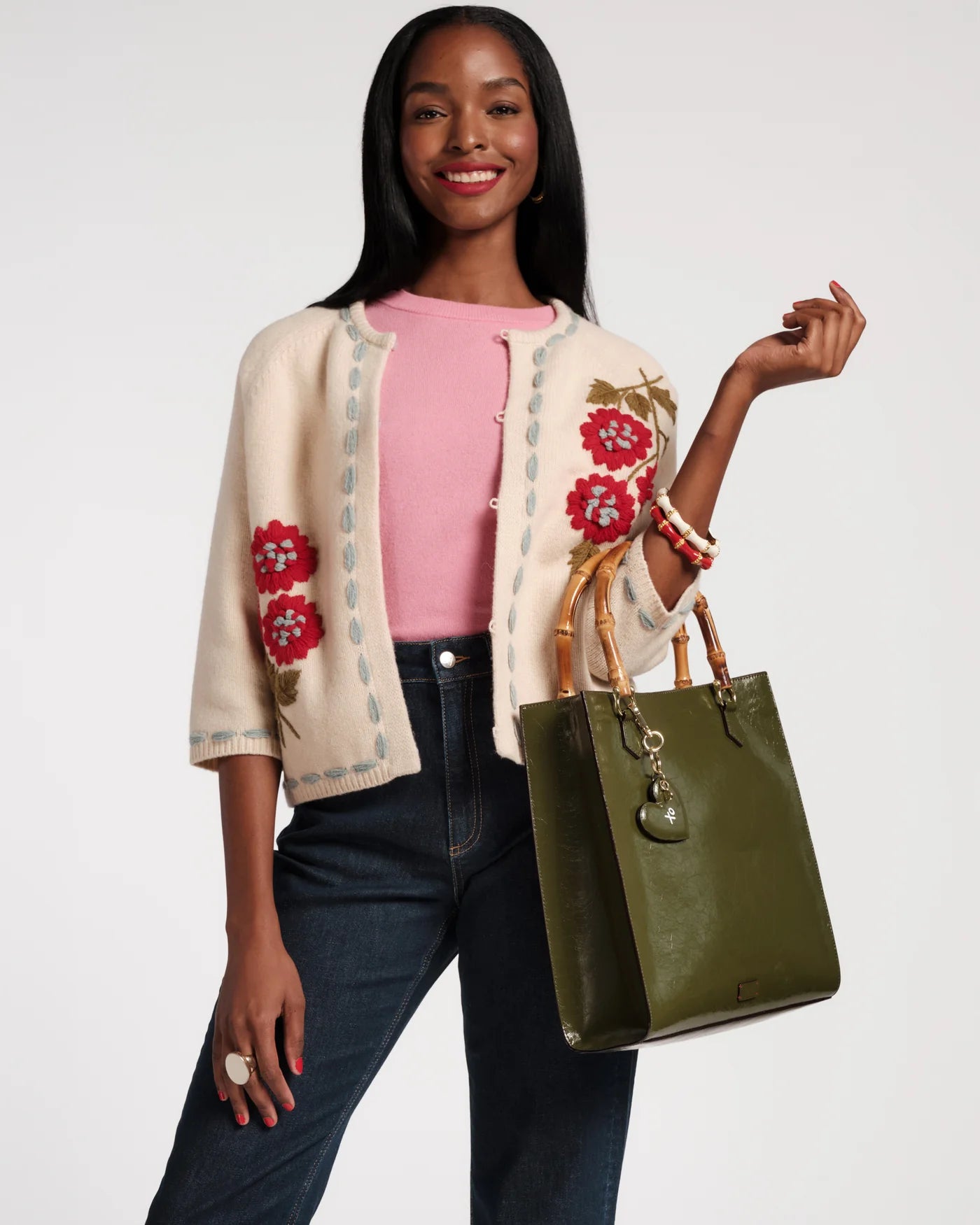 Frances Valentine Blanket Stitch Border Cardi