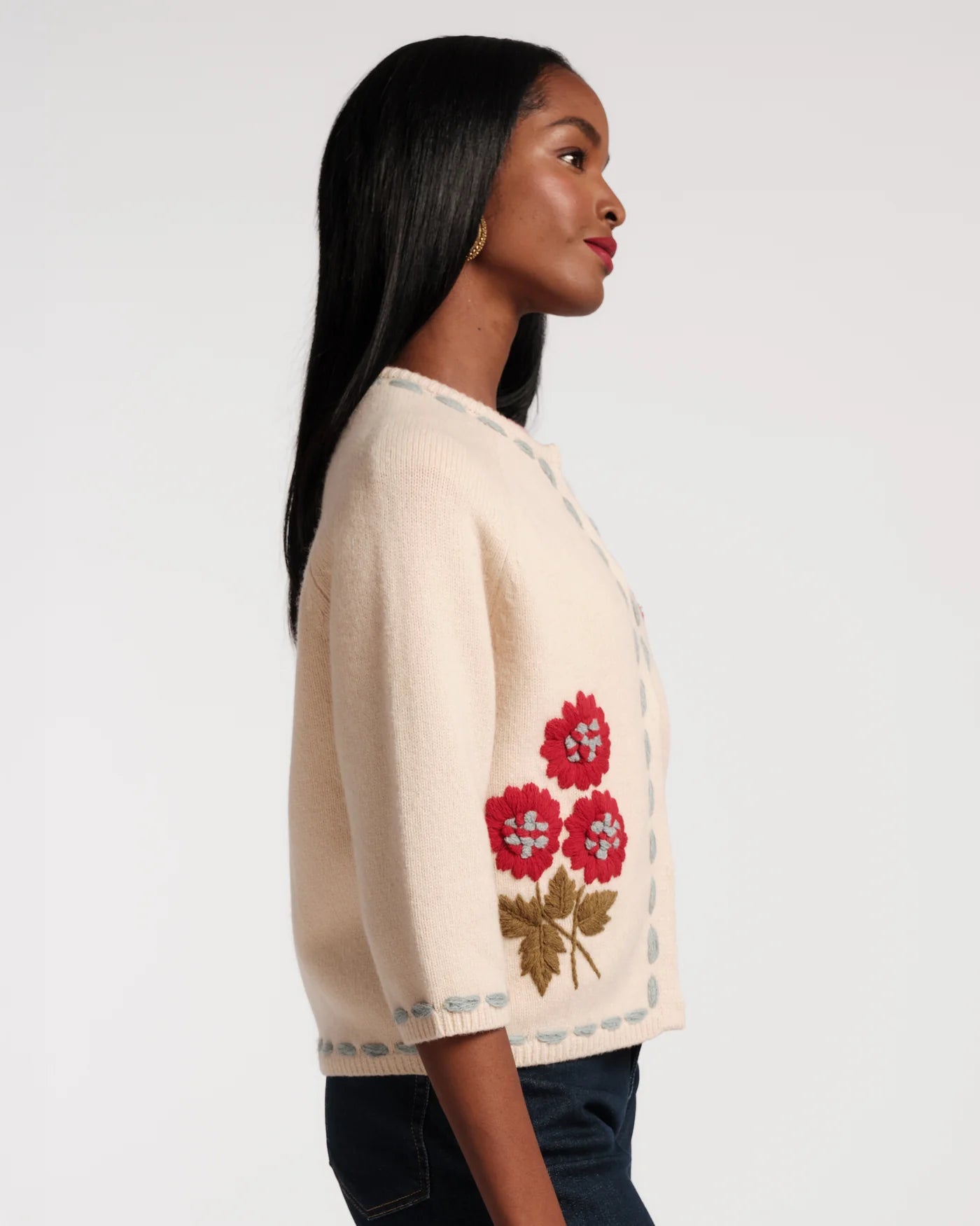 Frances Valentine Blanket Stitch Border Cardi