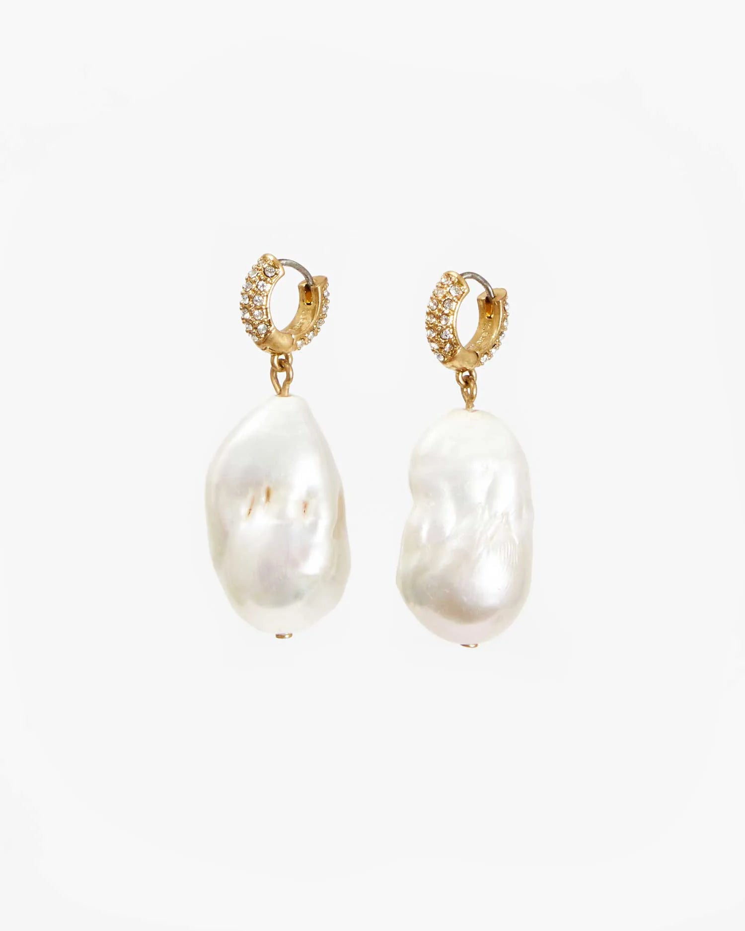 Clare V. Baroque Pearl Earrings Vintage Gold/Cream JW-ER-EA-100063