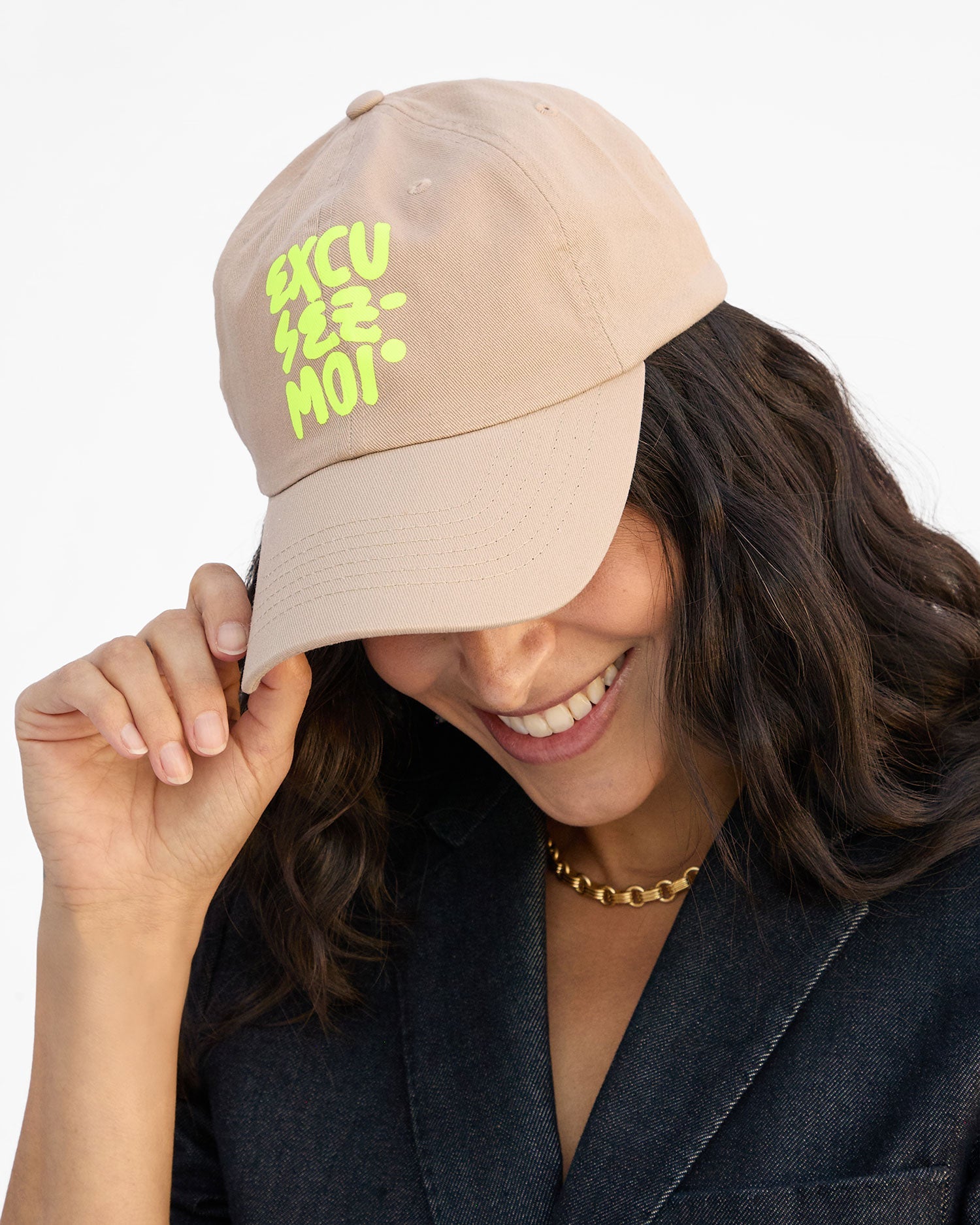 Clare V Baseball Hat Excusez Moi Khaki CVC1000235