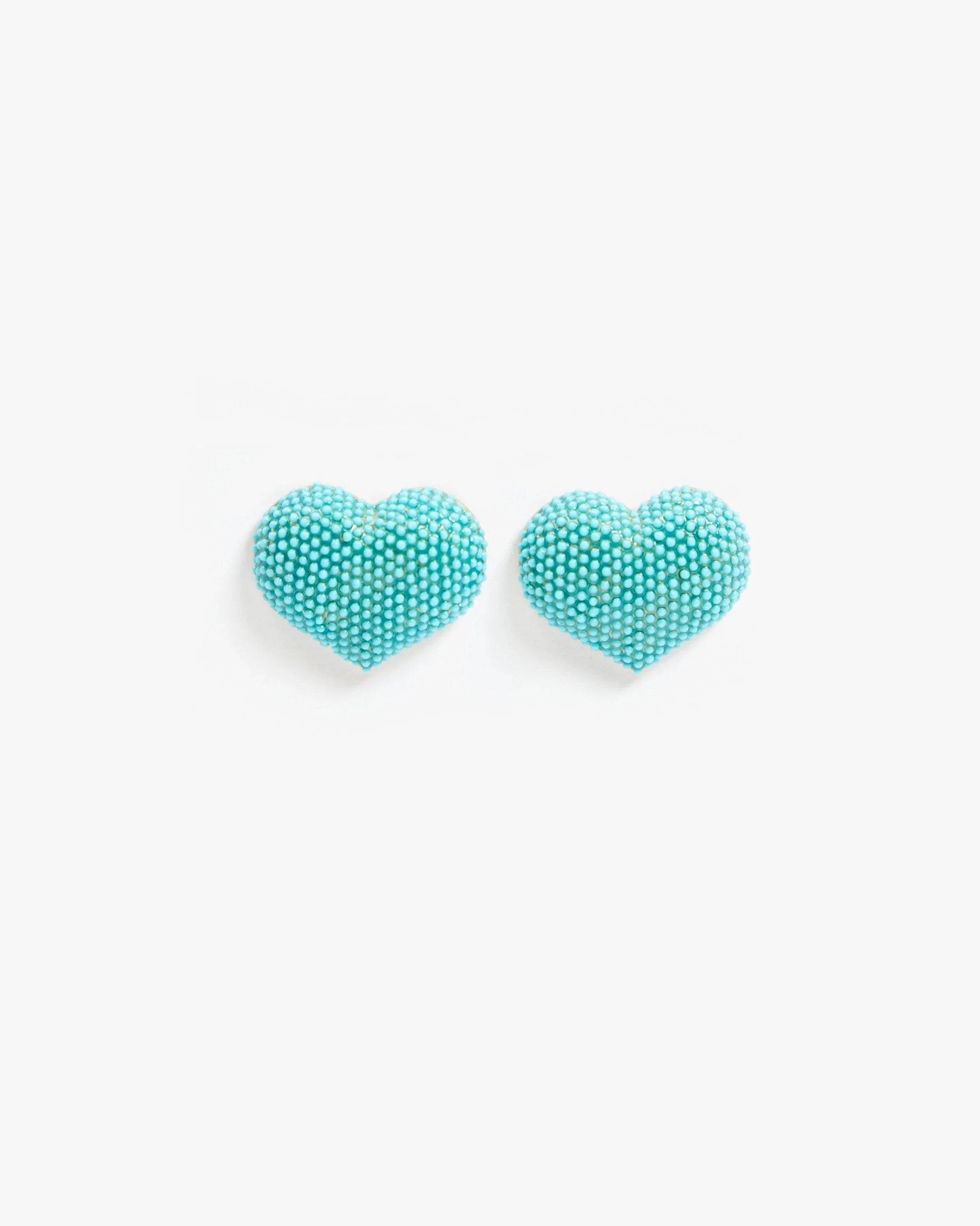 Clare V. Beaded Heart Stud Earrings JW-ER-EA-100095