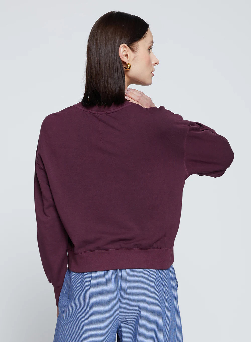 Stateside Softest Fleece Cropped Pleated Sleeve Pullover 5635