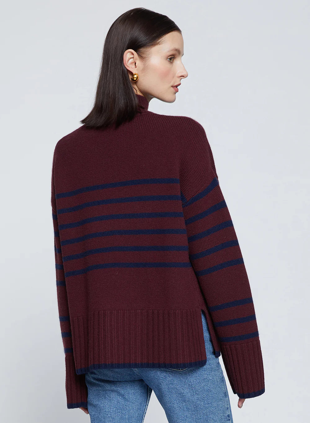 Stateside Striped Mock Neck Sweater 5613