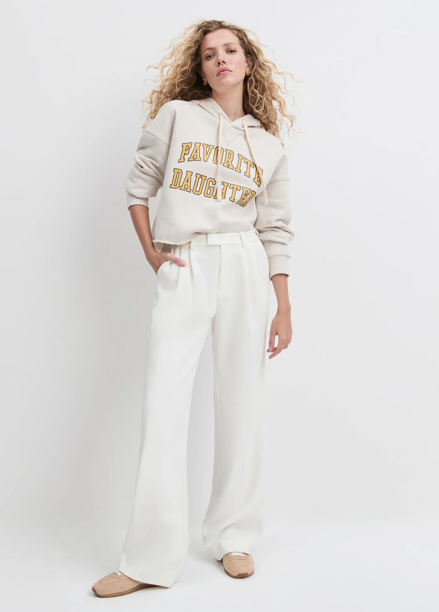 Favorite Daughter Cropped Collegiate Swaetshirt