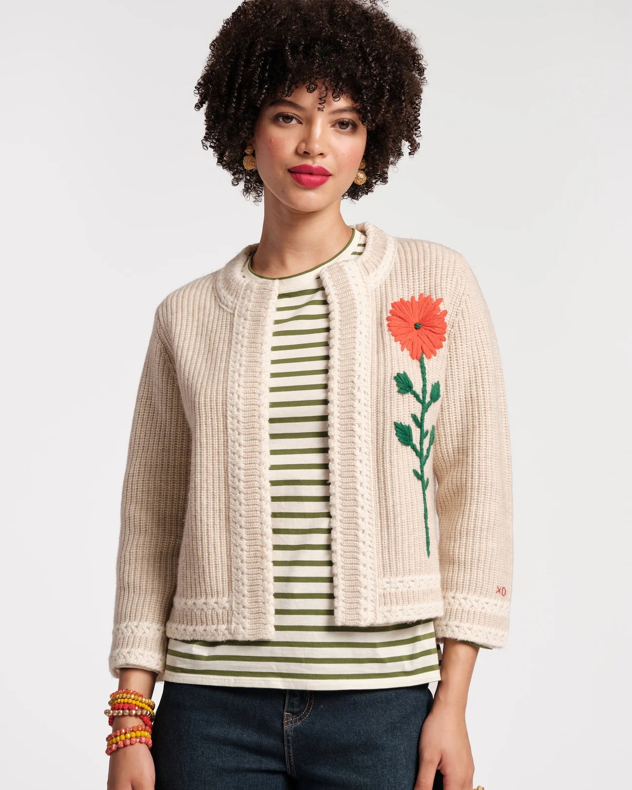 Frances Valentine Border Flower Cardigan