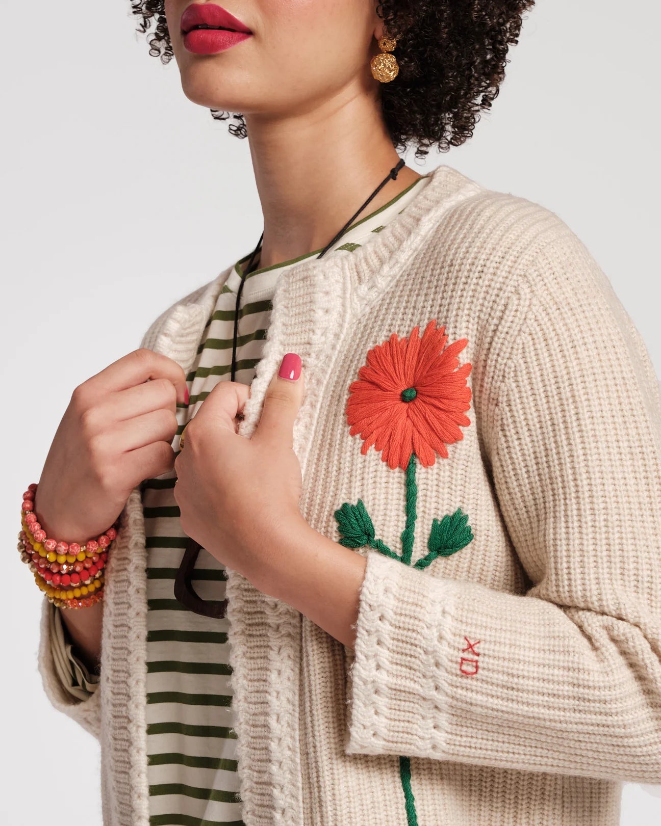 Frances Valentine Border Flower Cardigan