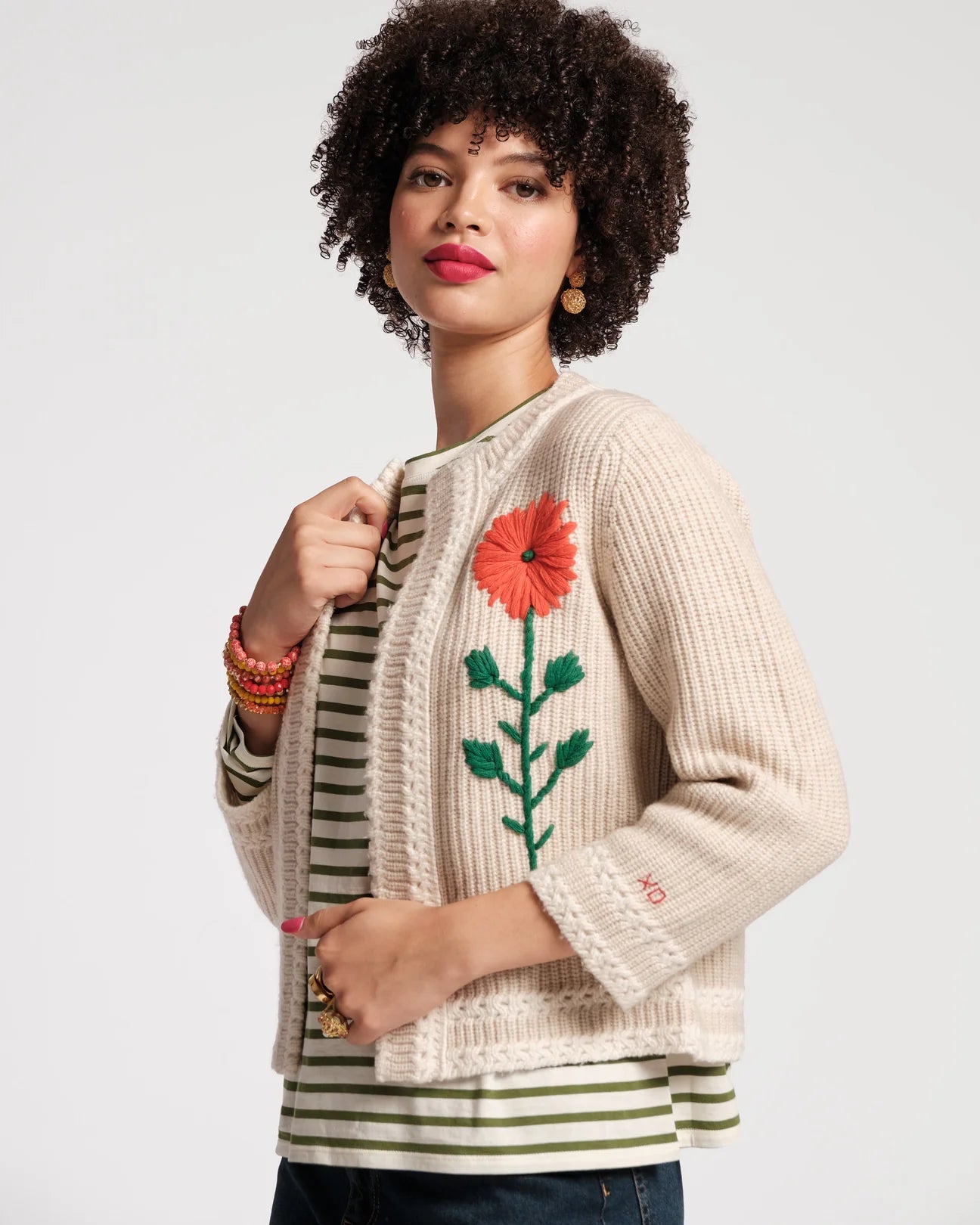 Frances Valentine Border Flower Cardigan