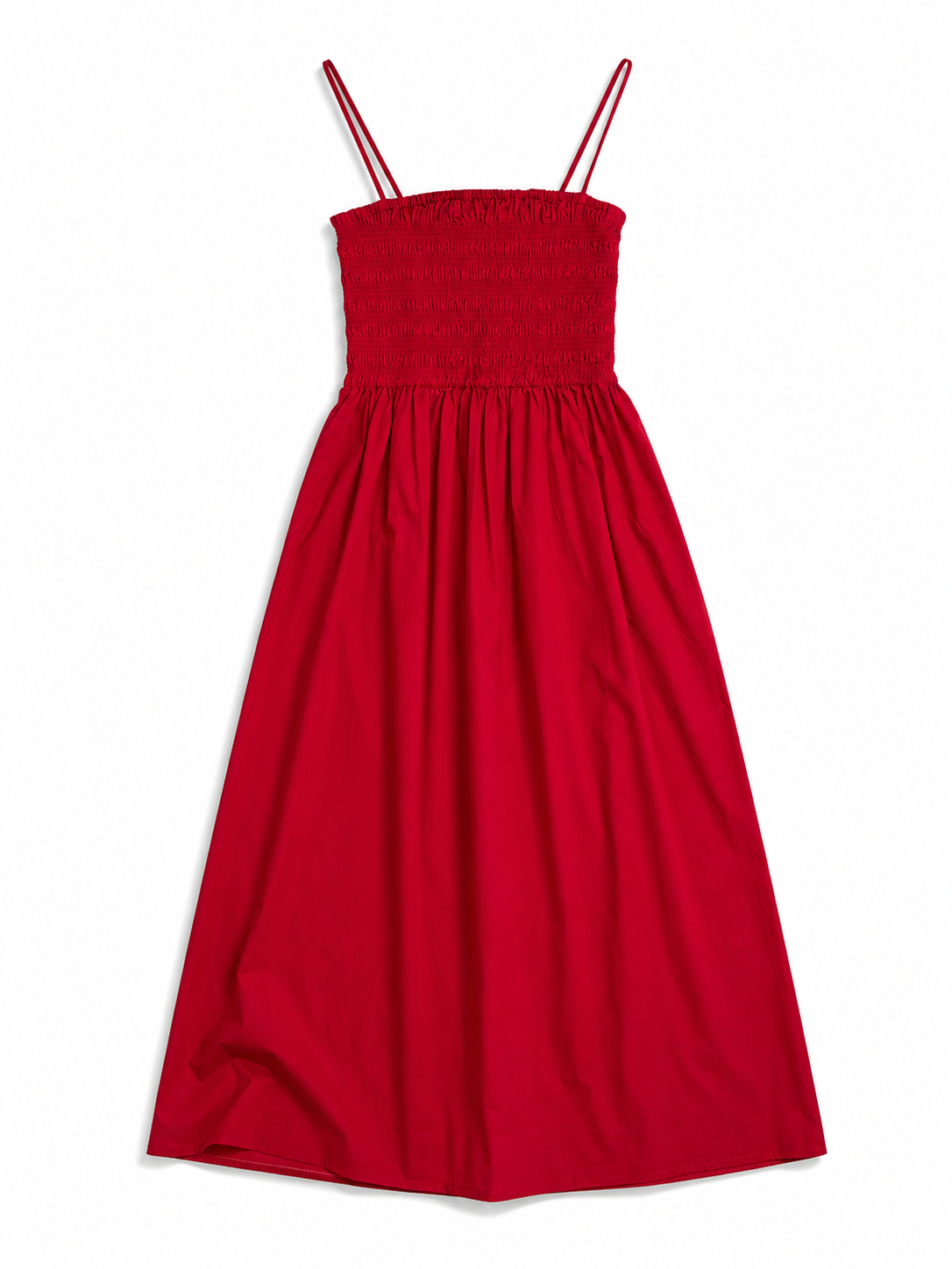Faherty Coastal Poplin Lucia Dress - Tango Red