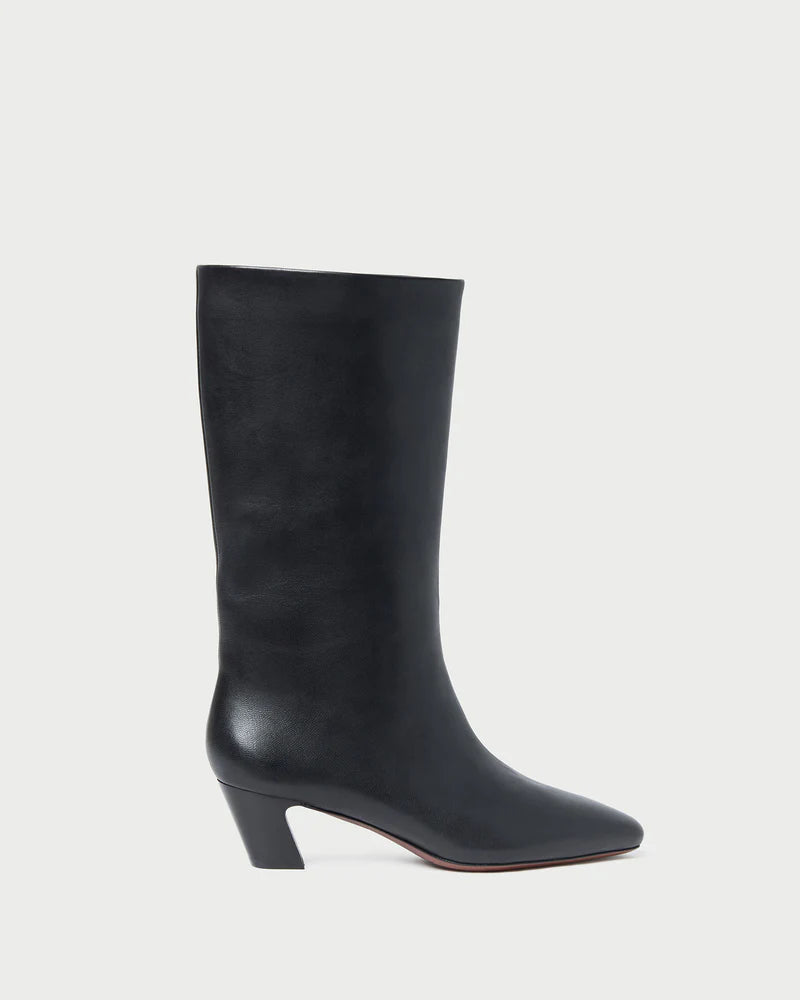 Loeffler Randall Cleo Black Leather Mid−Calf Boot