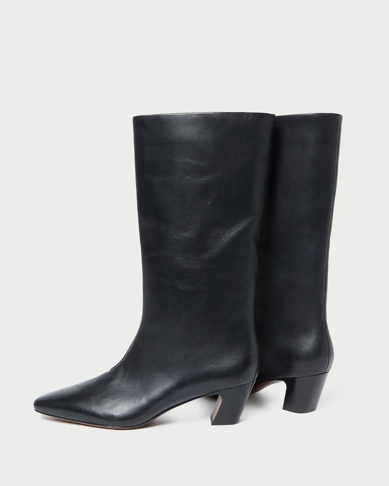 Loeffler Randall Cleo Black Leather Mid−Calf Boot