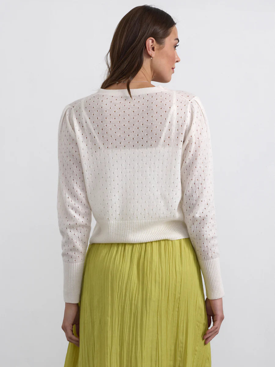 Margaret O'Leary Perforated Vee Cardigan CLP2000