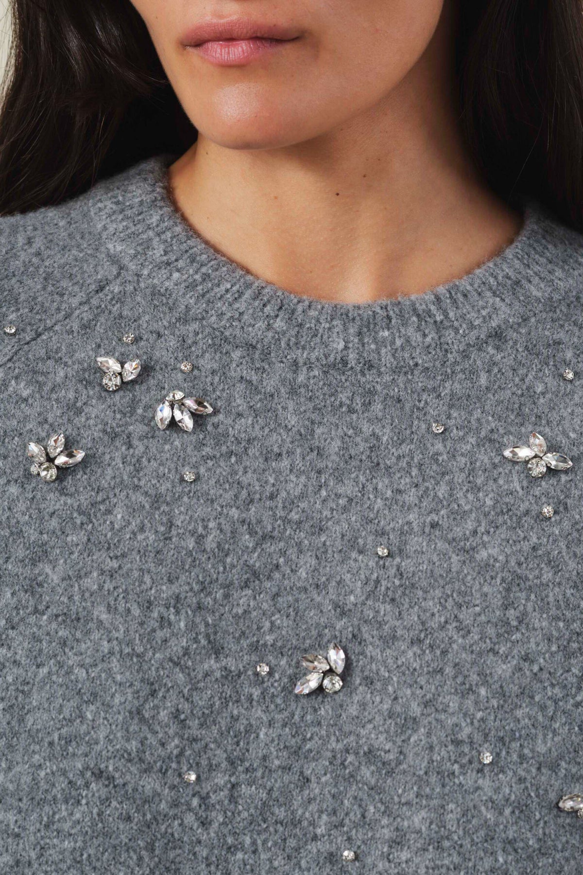 Velvet by Graham and Spencer Jewel Rhinestone Embellished Sweater