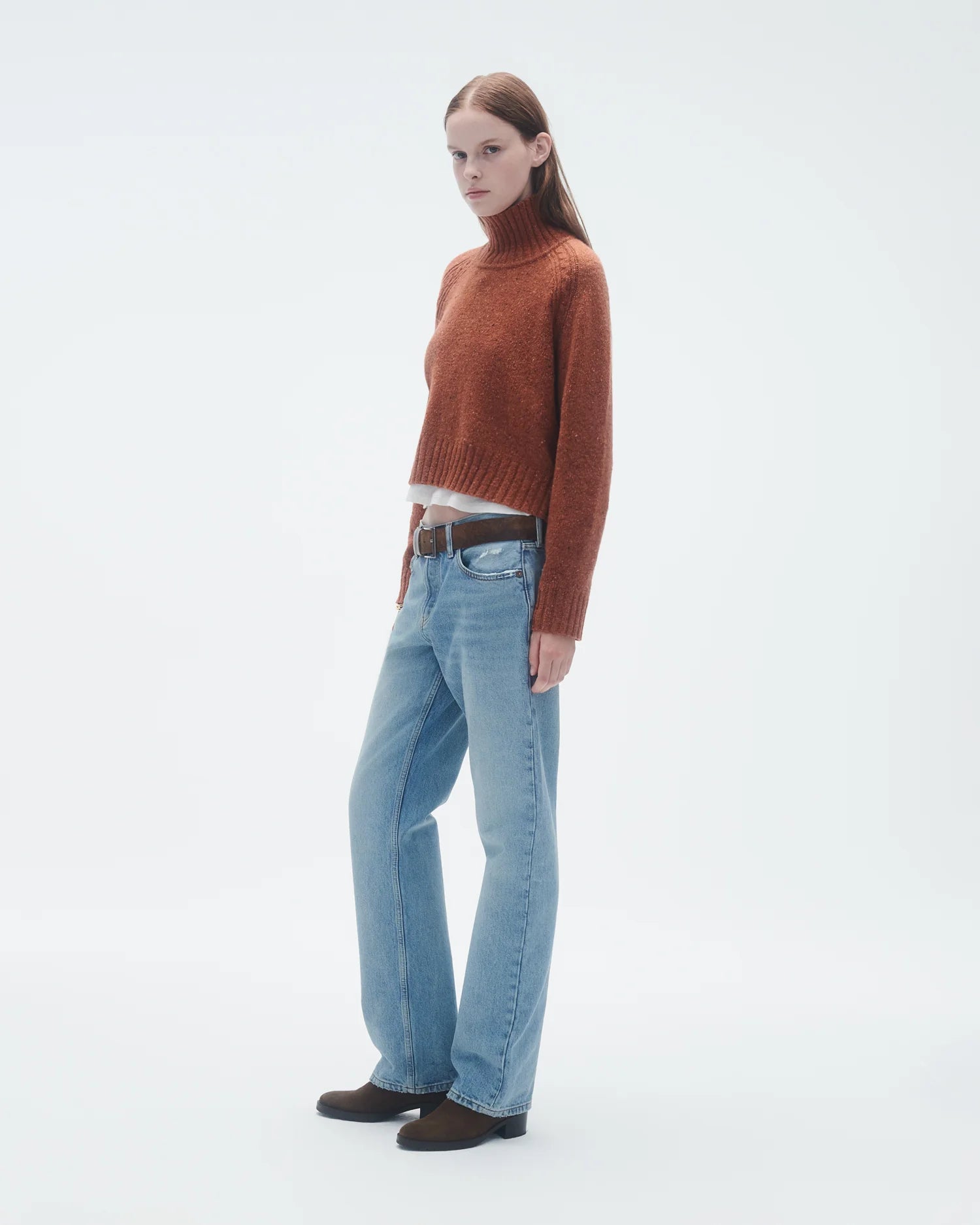 Guest In Residence Cropped Turtleneck Chai W11517JM