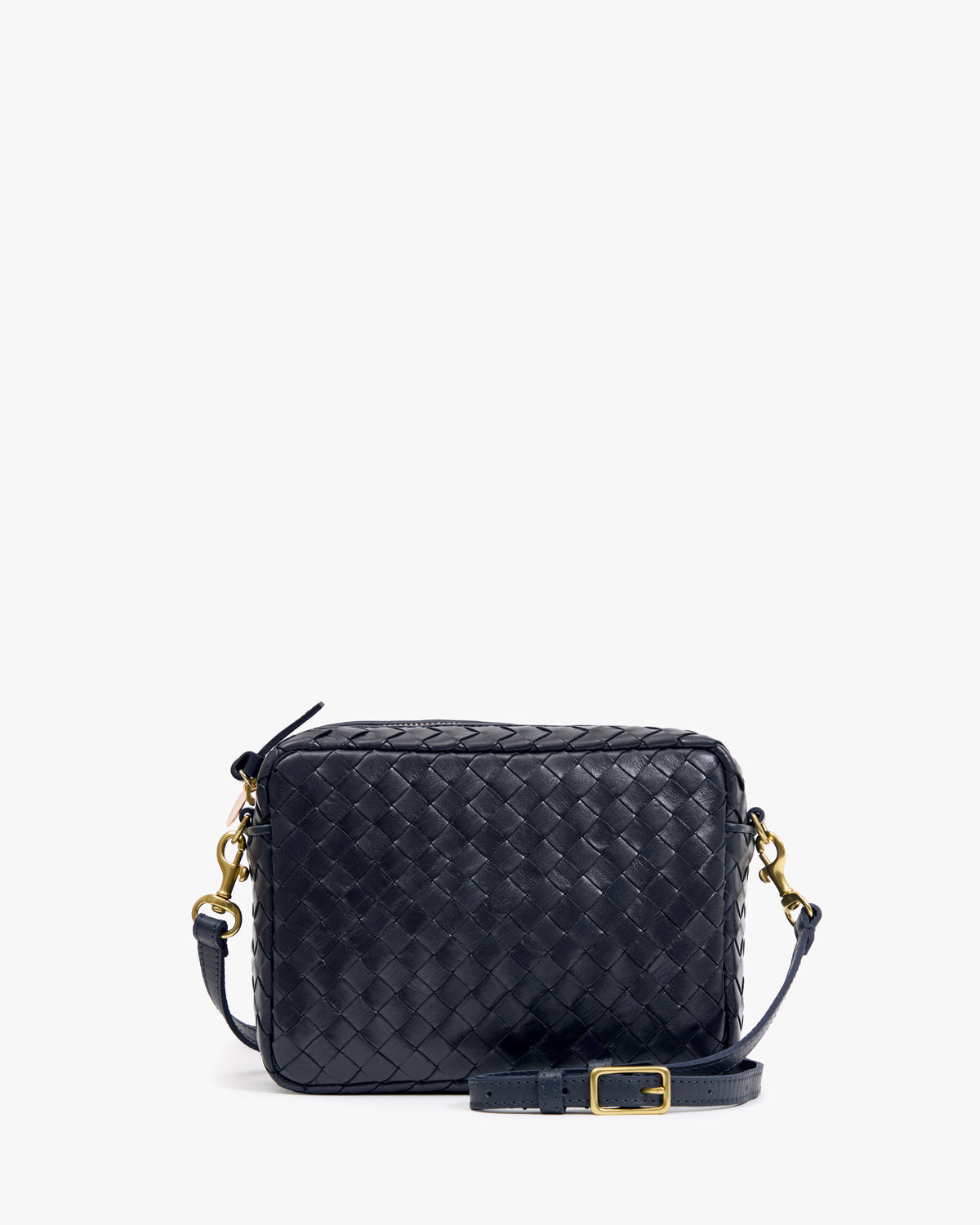 Clare V. Midi Sac w/ Pocket - Medium Woven Diagonal in Twilight