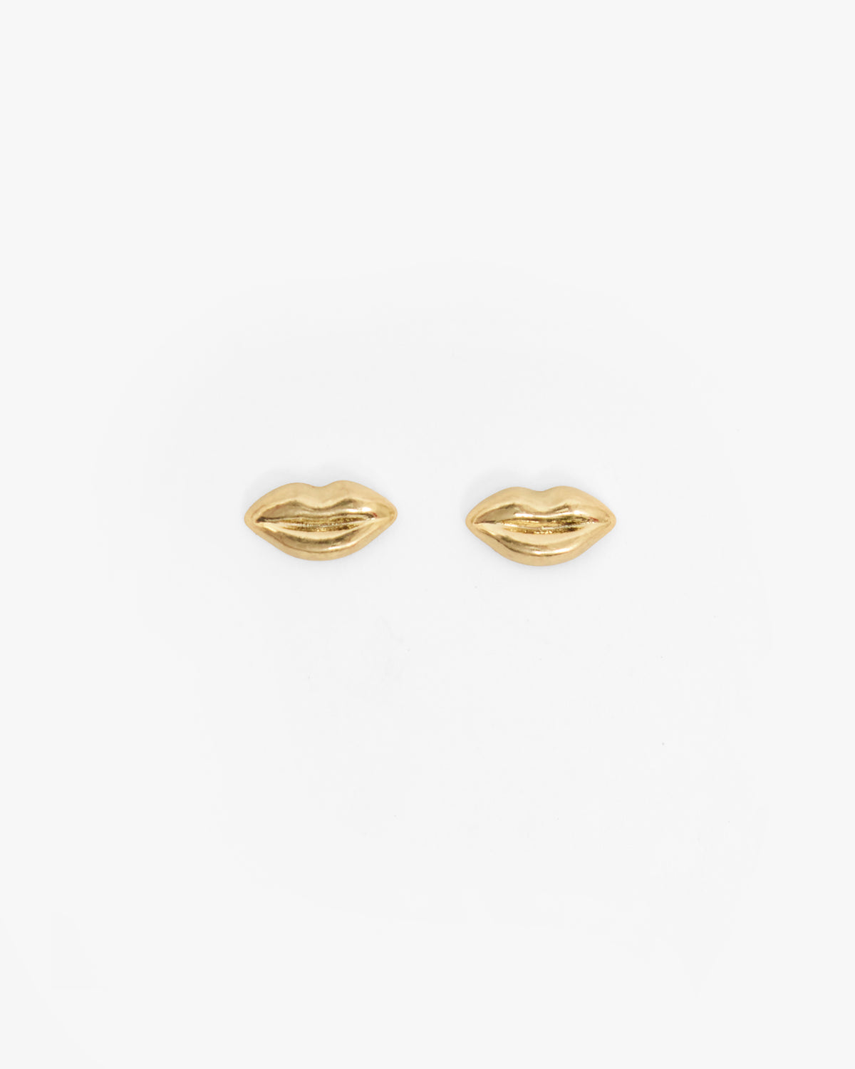 Clare V. Lips Stud Earrings in Vintage Gold