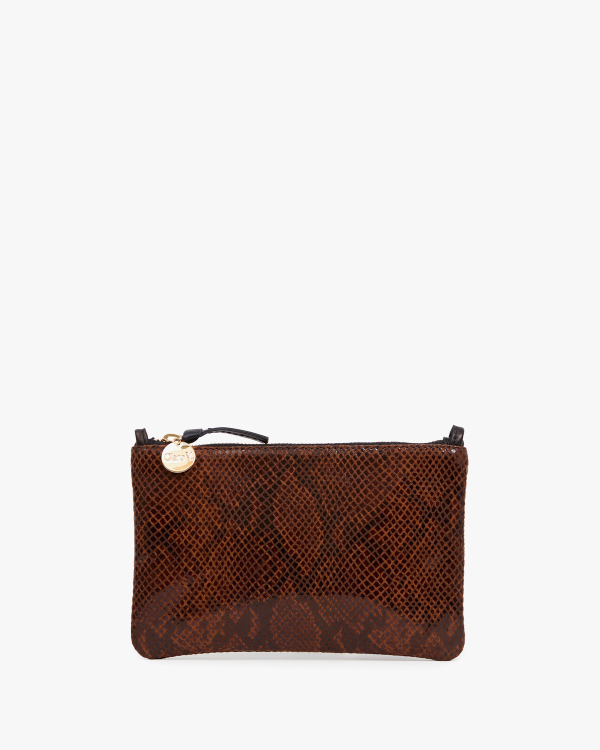 Clare V. Wallet Clutch w/ Tabs - Pierre Python in Auburn