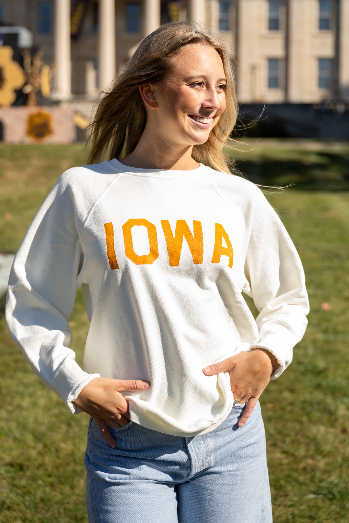 Retro Brand Vintage Iowa Full Length Collegiate Sweatshirt